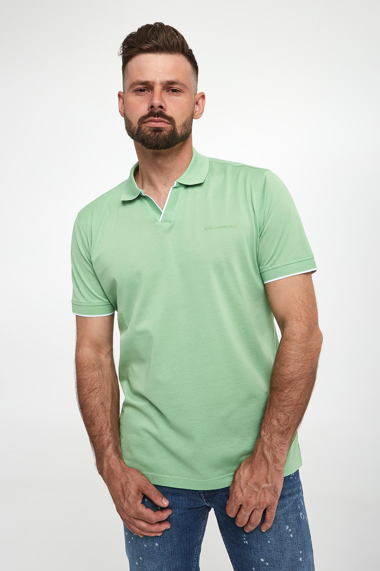 Polo męskie z logo KARL LAGERFELD