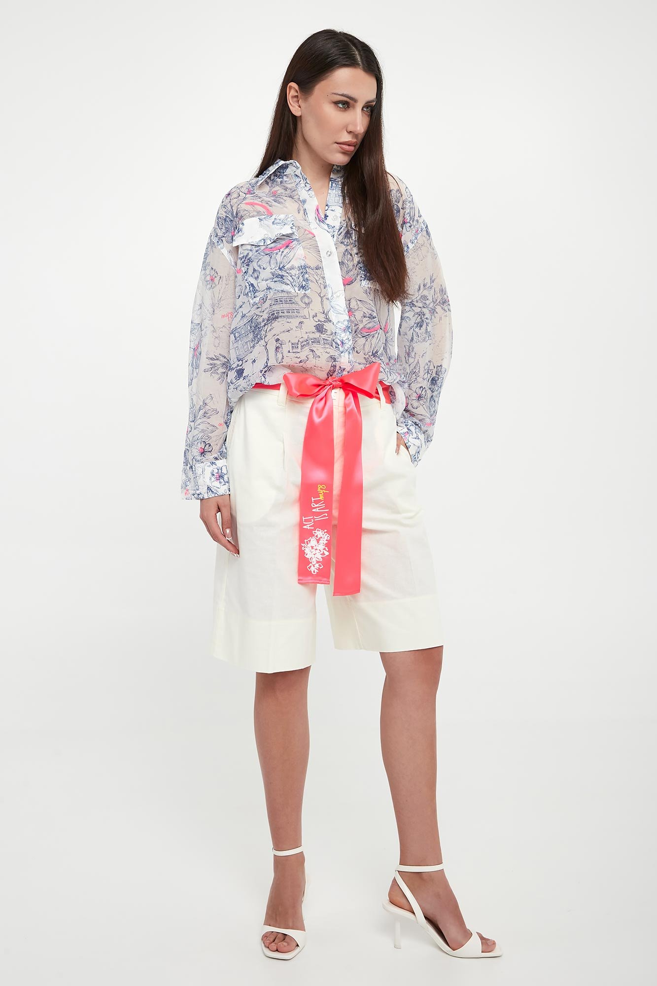 Szorty damskie z lnem TWISNET ACTITUDE