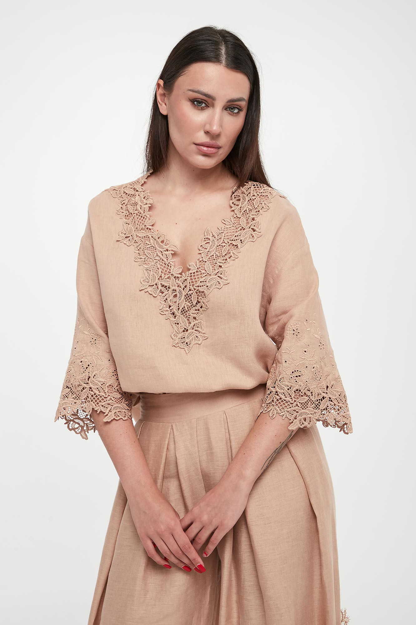 Bluzka damska lniana ERMANNO SCERVINO LIFE