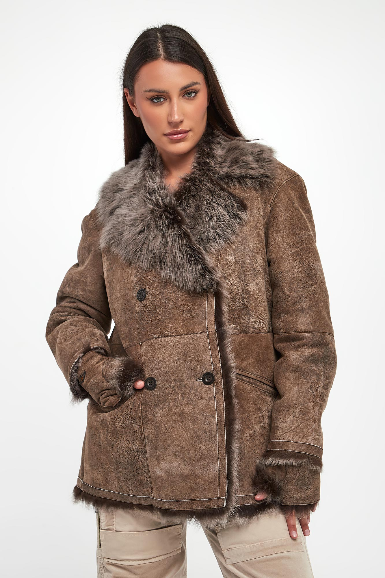 Kożuch + rękawiczki damskie AERONAUTICA MILITARE