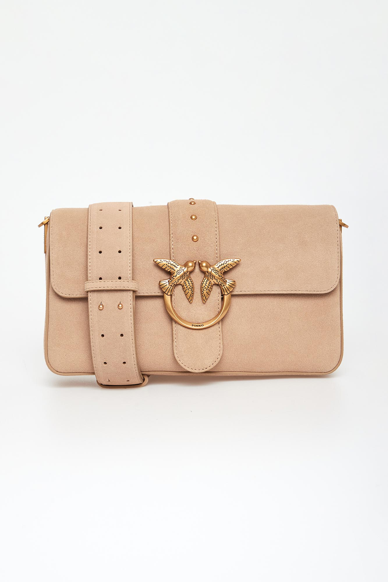 Torebka damska zamszowa skóra Love One Classic Slouchy Suede PINKO