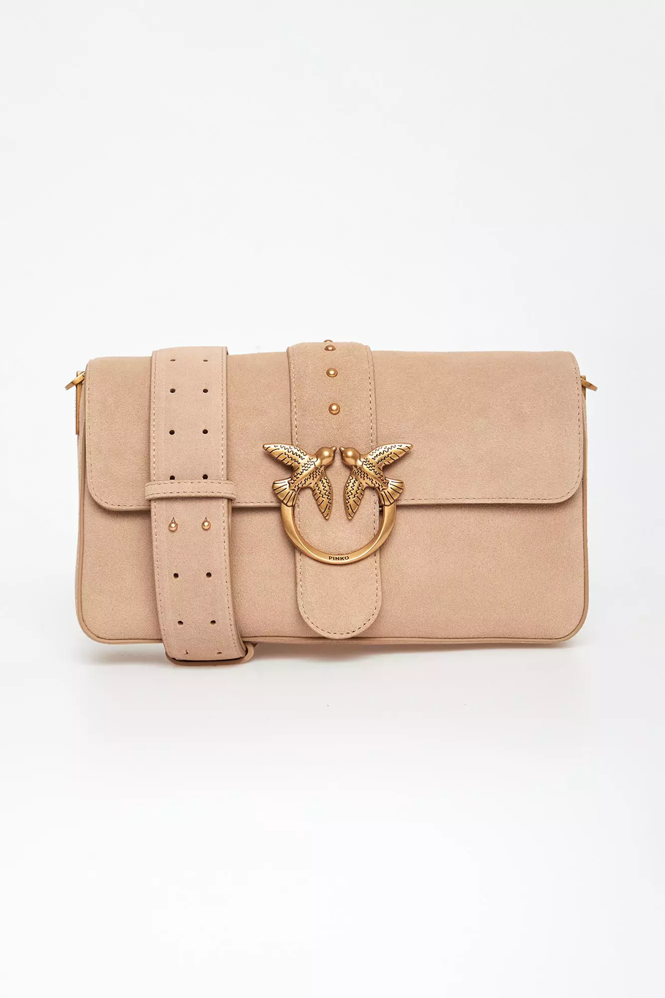 Torebka damska zamszowa skóra Love One Classic Slouchy Suede PINKO