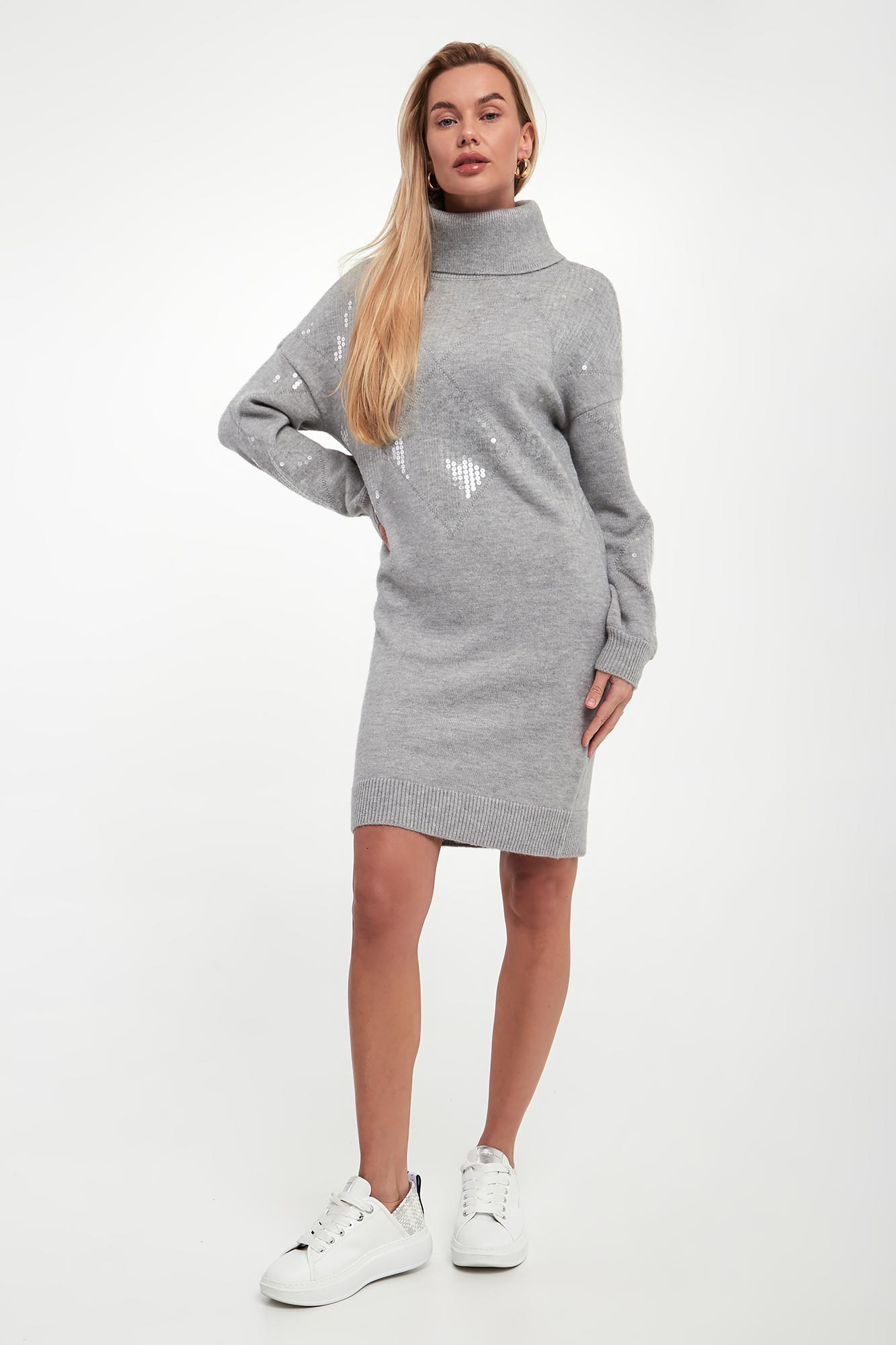 Sukienka swetrowa z golfem JOSEPH RIBKOFF