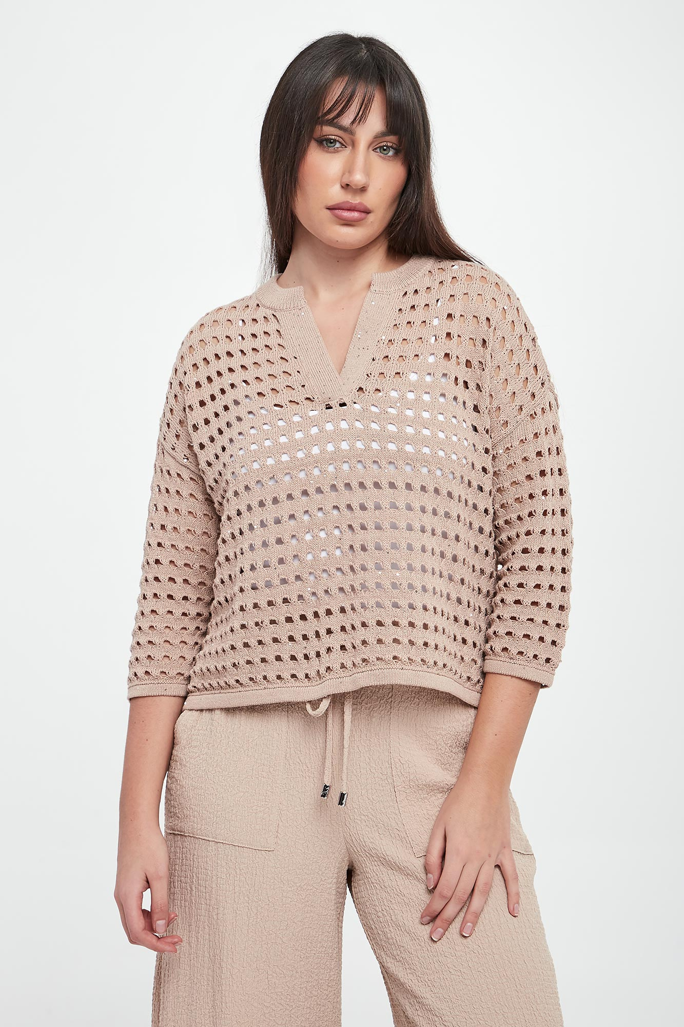 Sweter damski ażurowy JOSEPH RIBKOFF