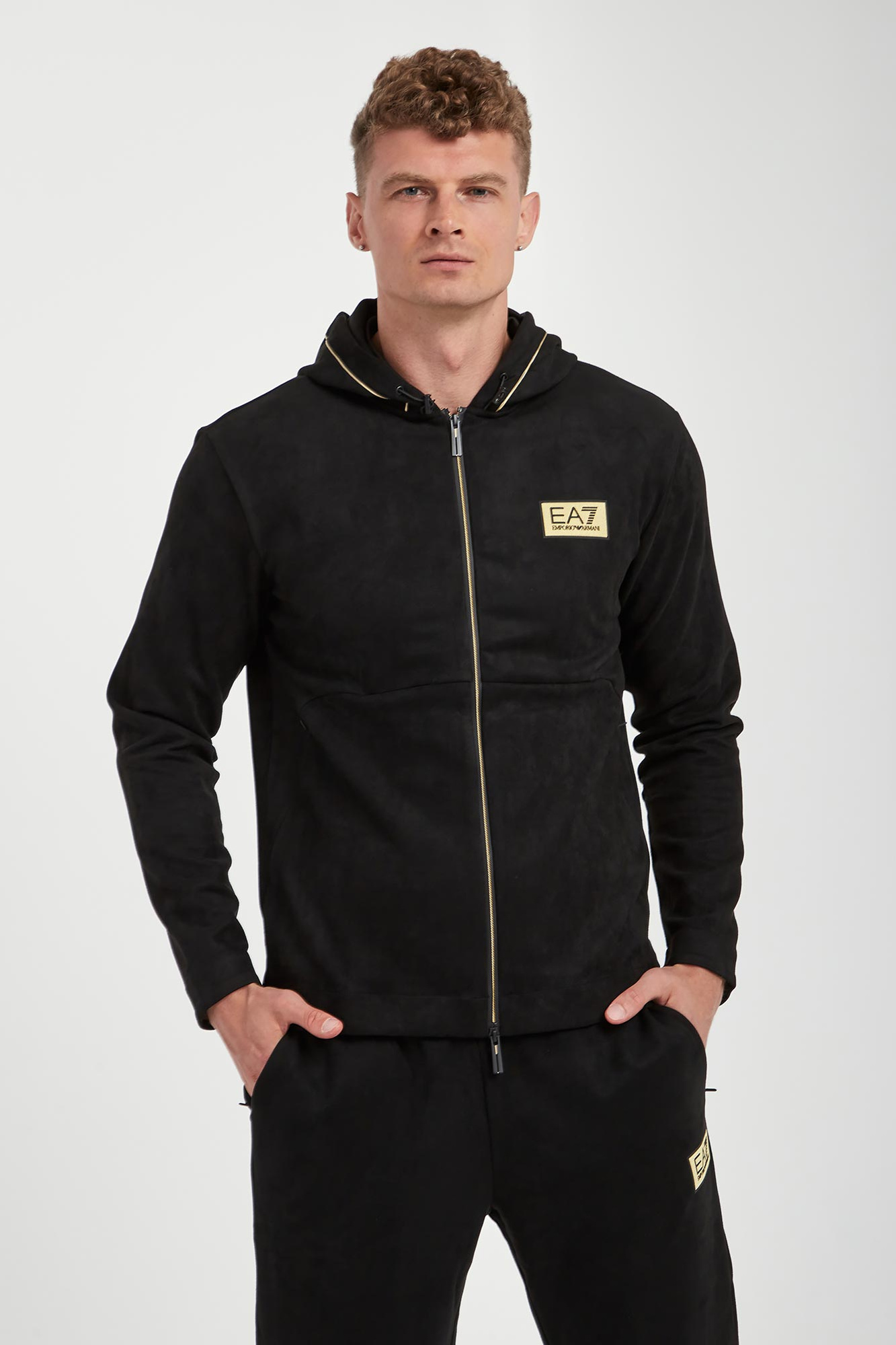 Bluza męska welurowa EA7 EMPORIO ARMANI