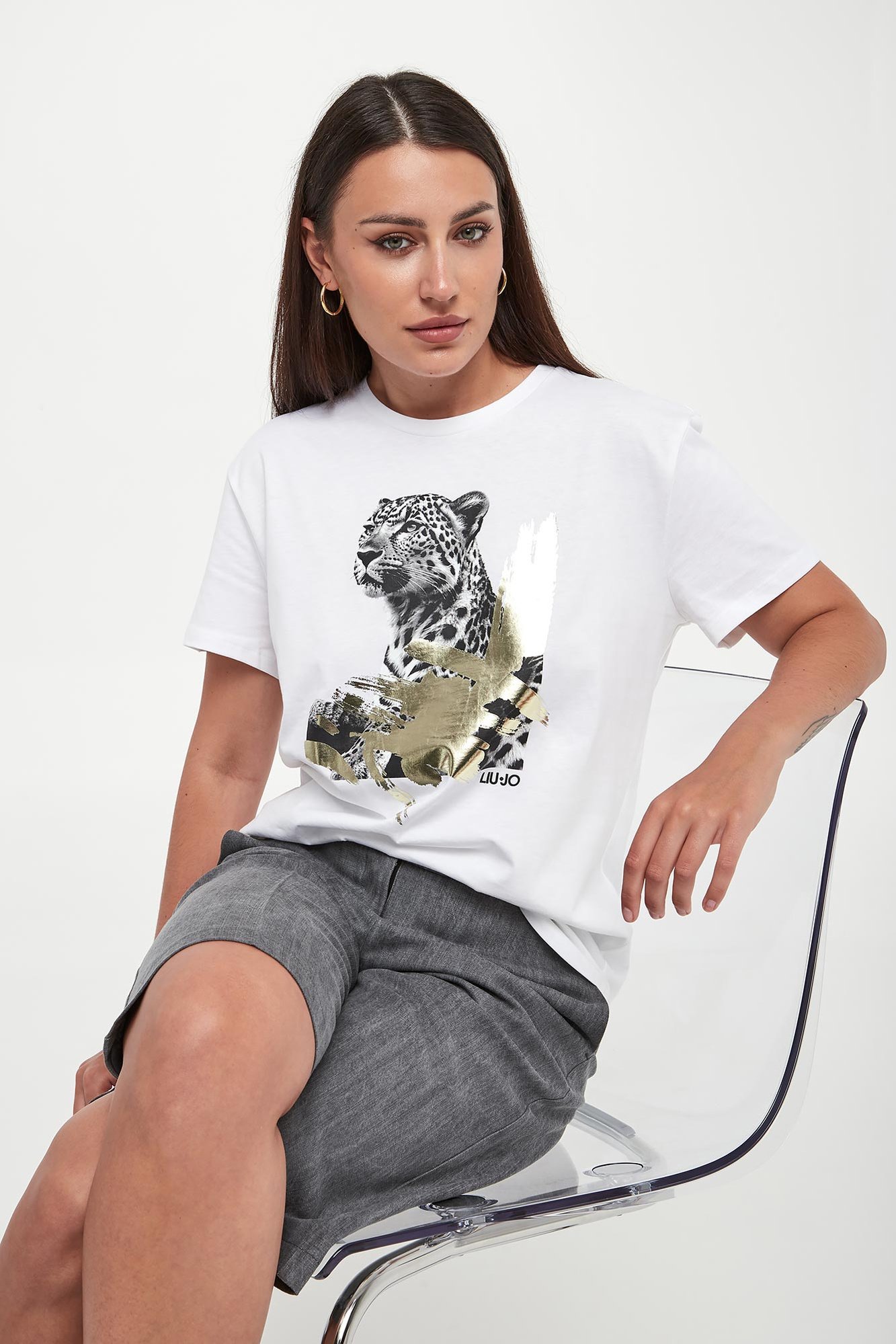 T-shirt damski z logo LIU JO