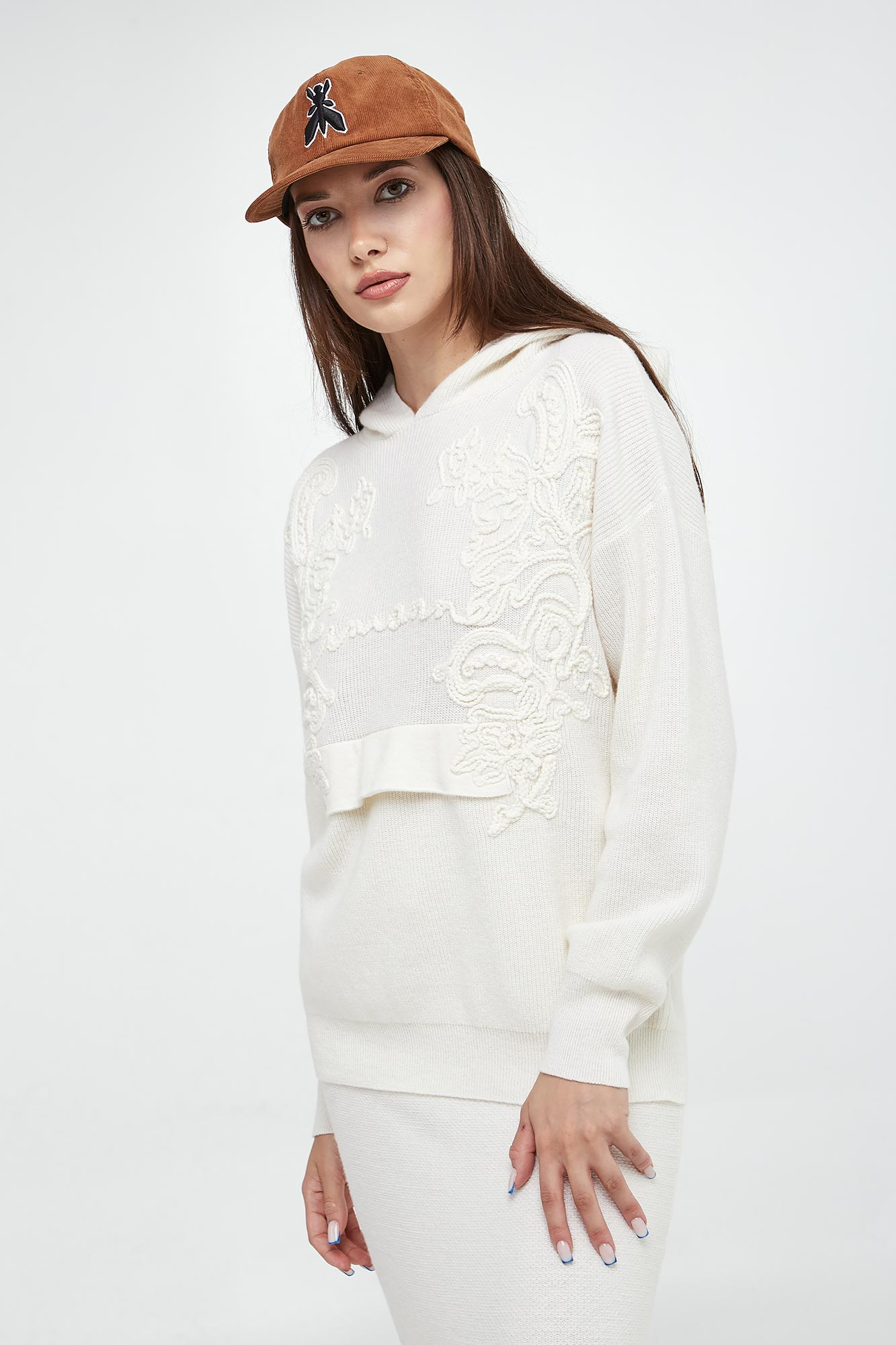 Sweter damski wełniany z kapturem ERMANNO FIRENZE