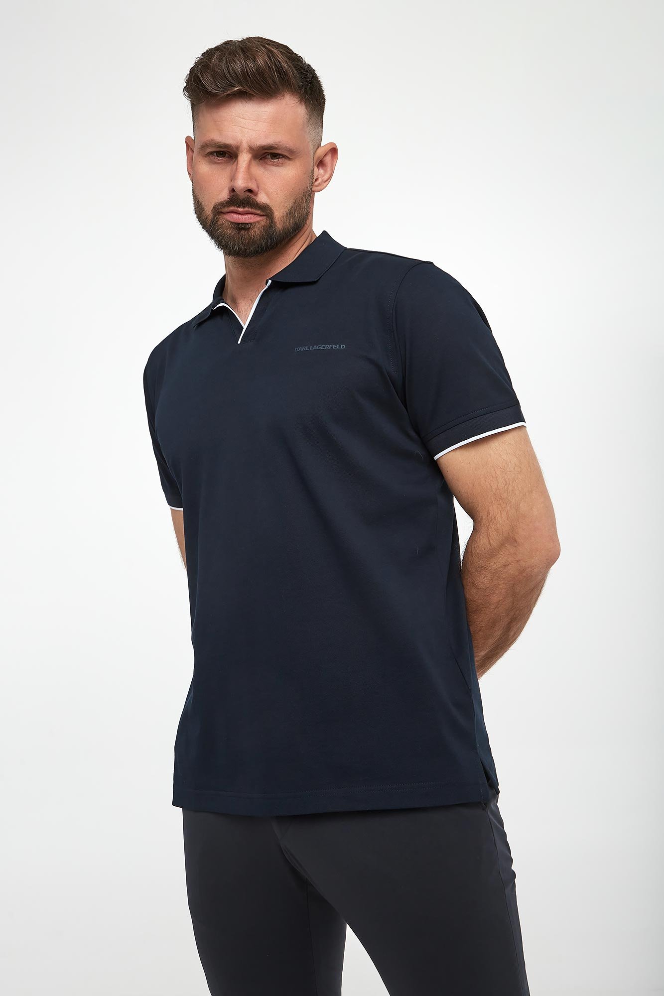 Polo męskie z logo KARL LAGERFELD