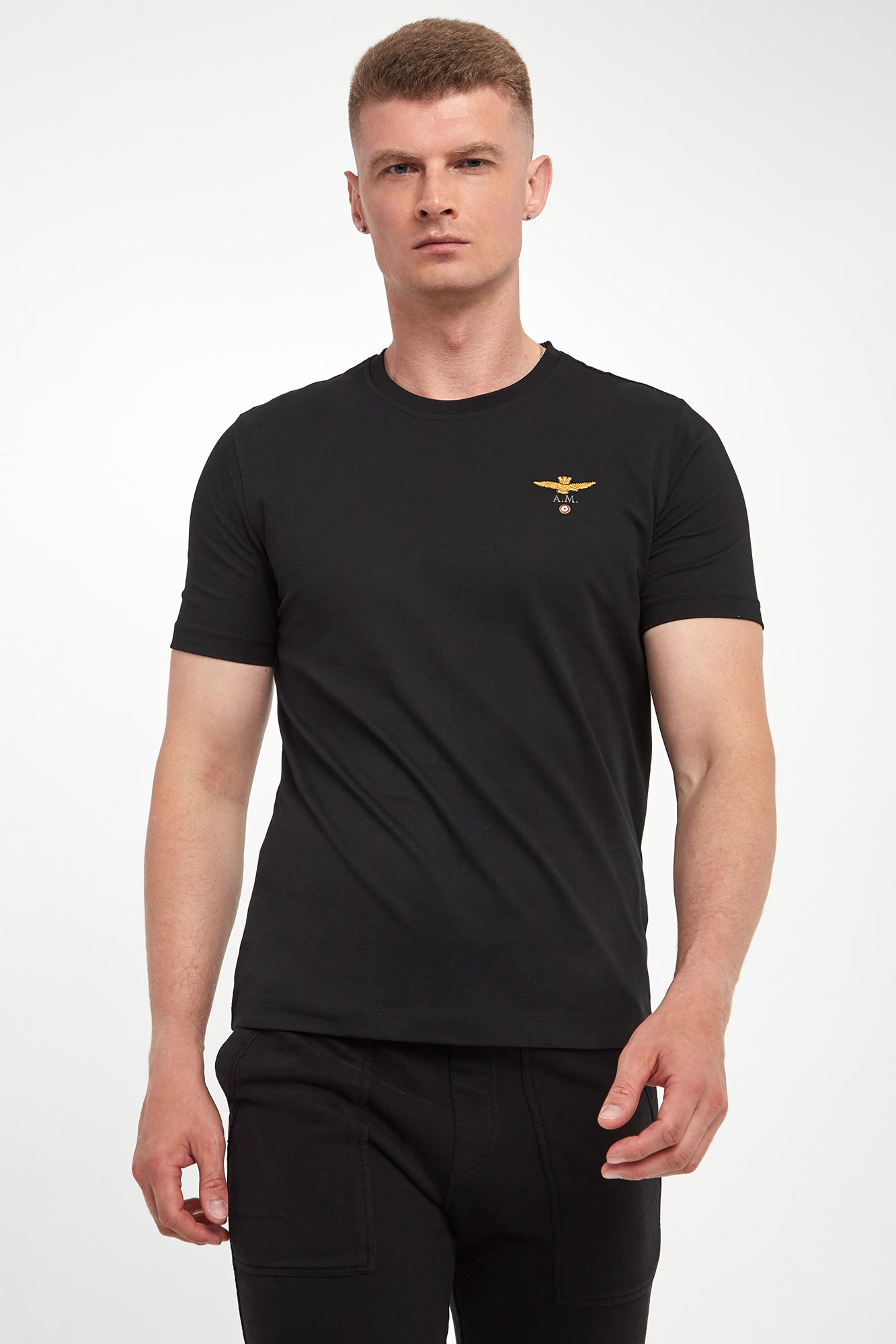 T-shirt męski z logo AERONAUTICA MILITARE