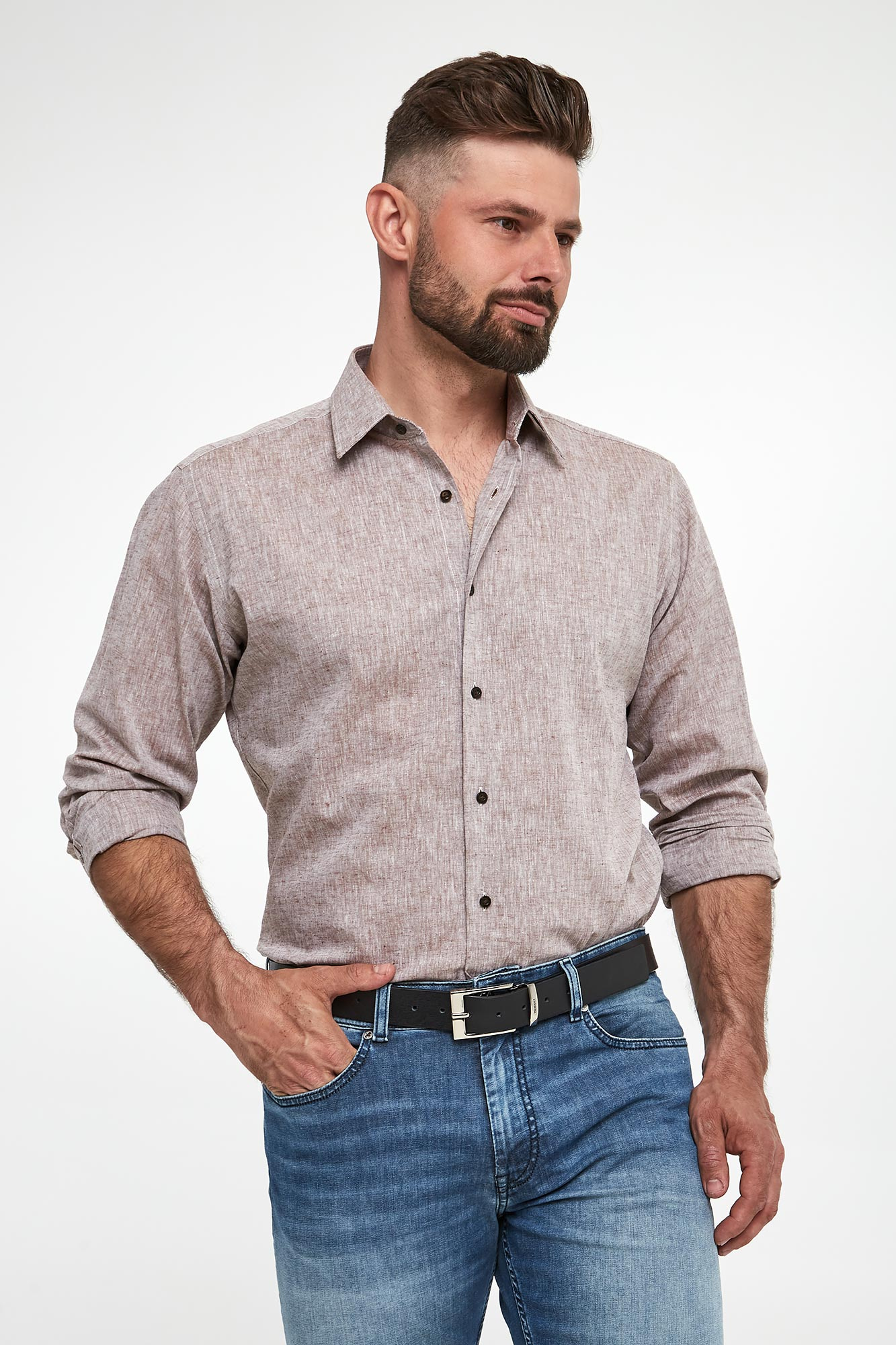 Koszula męska lniana KARL LAGERFELD