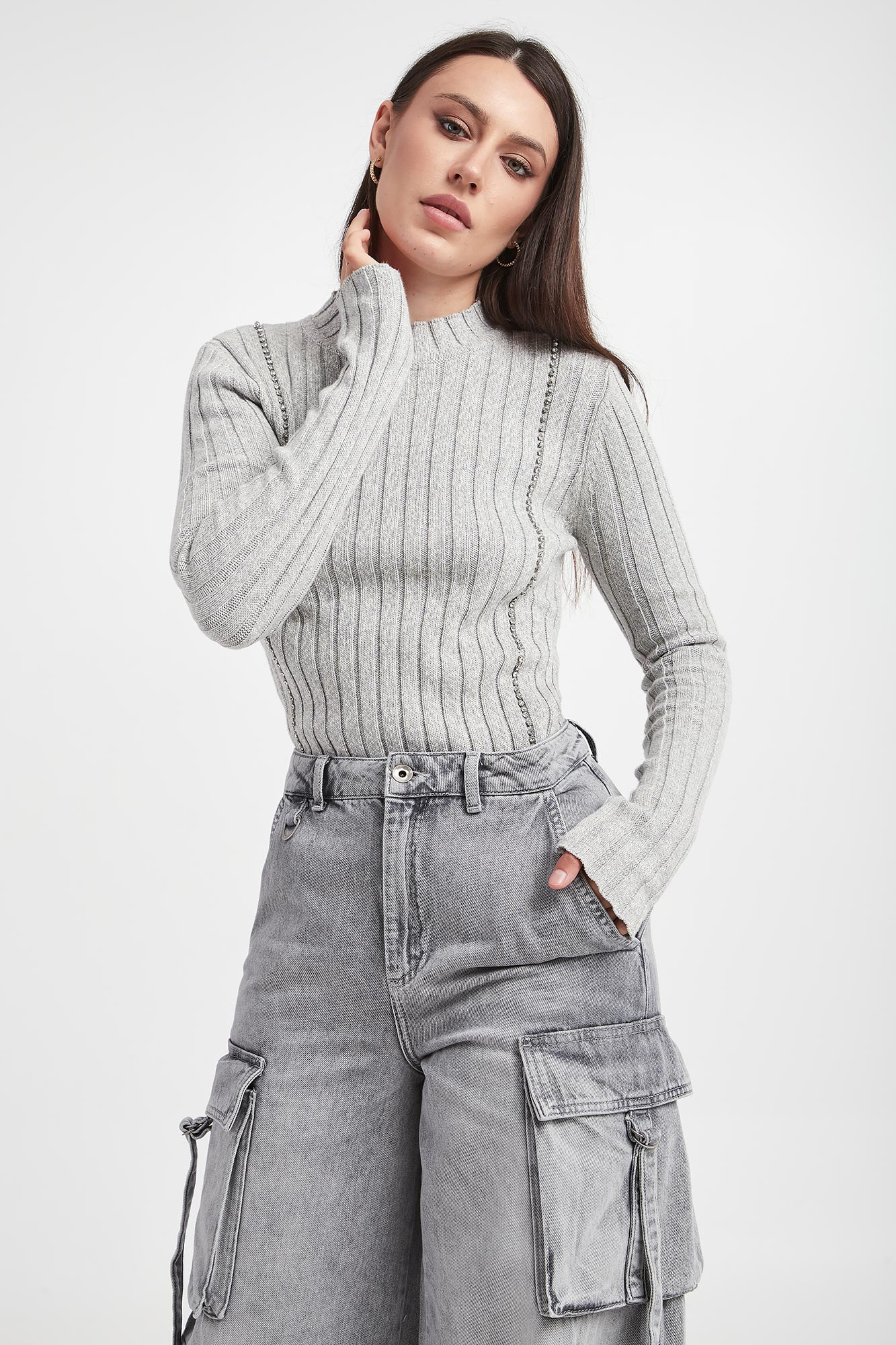 Sweter damski prążkowany PATRIZIA PEPE