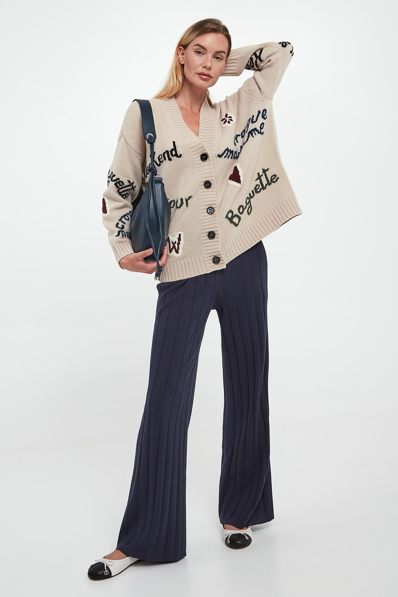 Spodnie damskie dzianinowe Tema MM