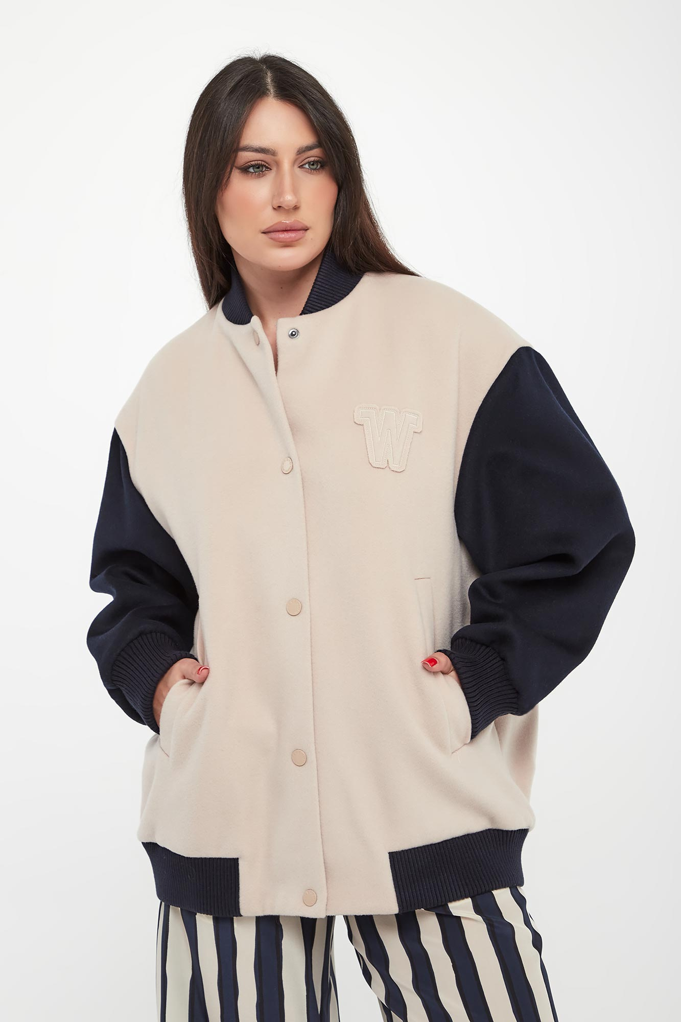 Kurtka damska bejsbolówka wełniana Ellisse WEEKEND MAX MARA