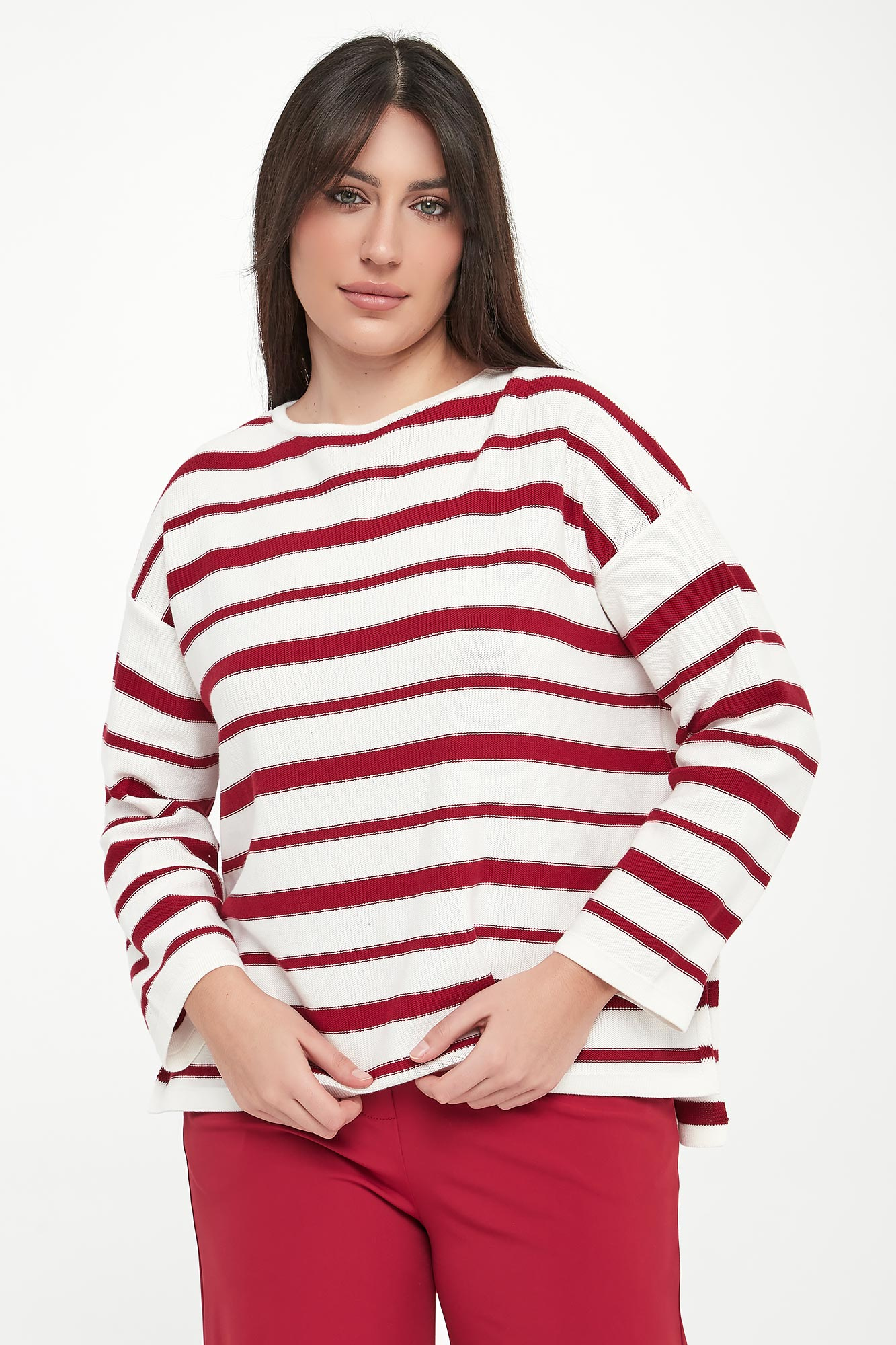 Sweter damski w paski Locusta MM