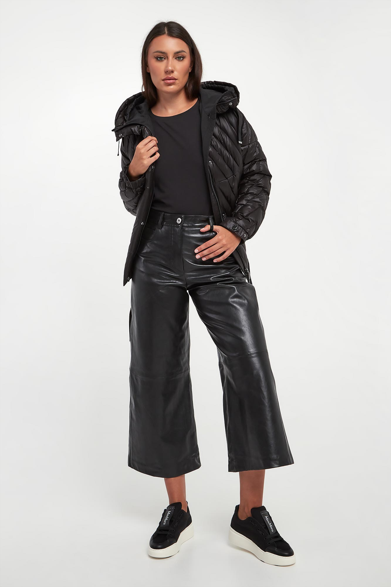 Spodnie damskie skórzane Blanc WEEKEND MAX MARA