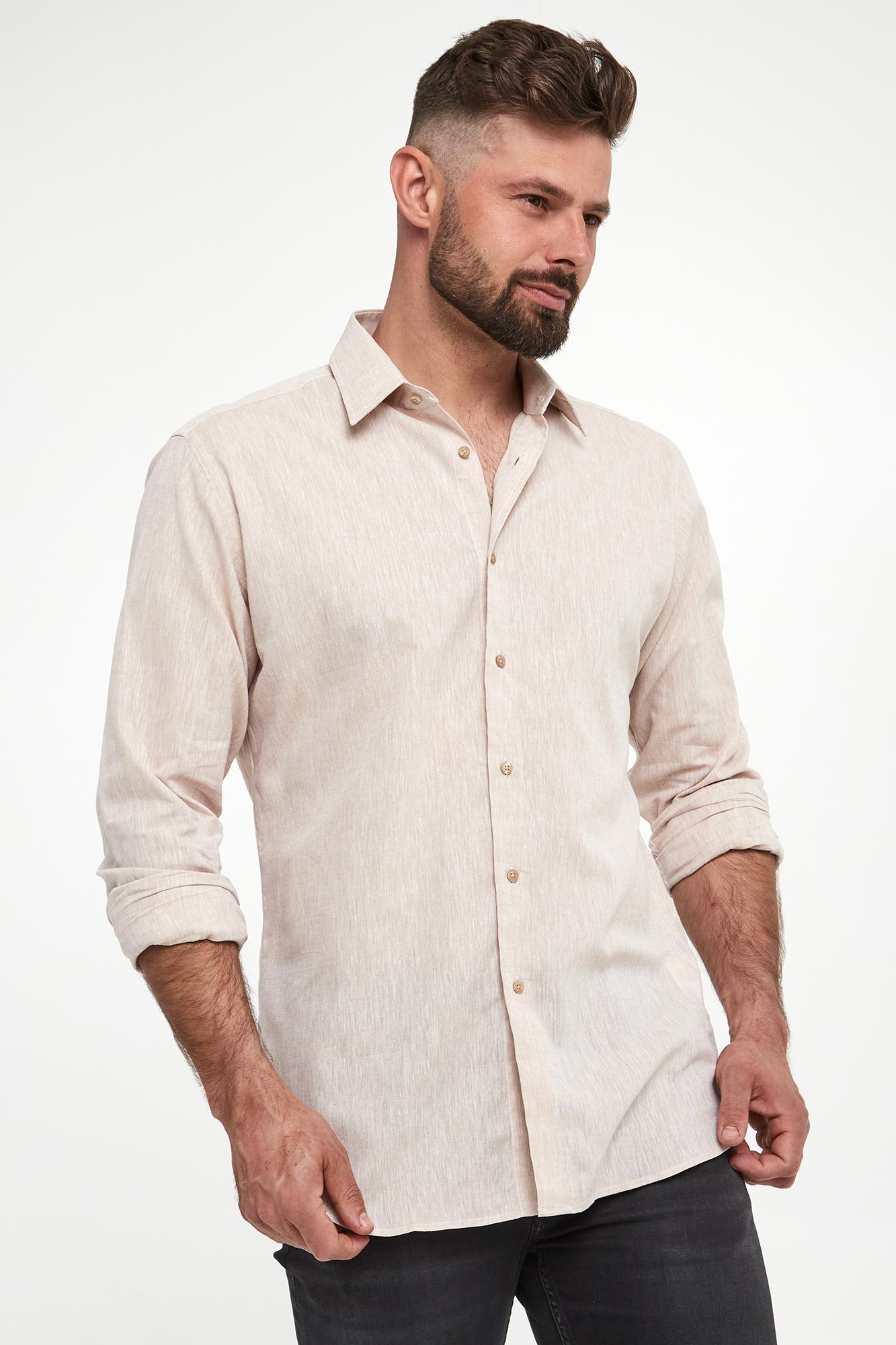 Koszula męska lniana KARL LAGERFELD