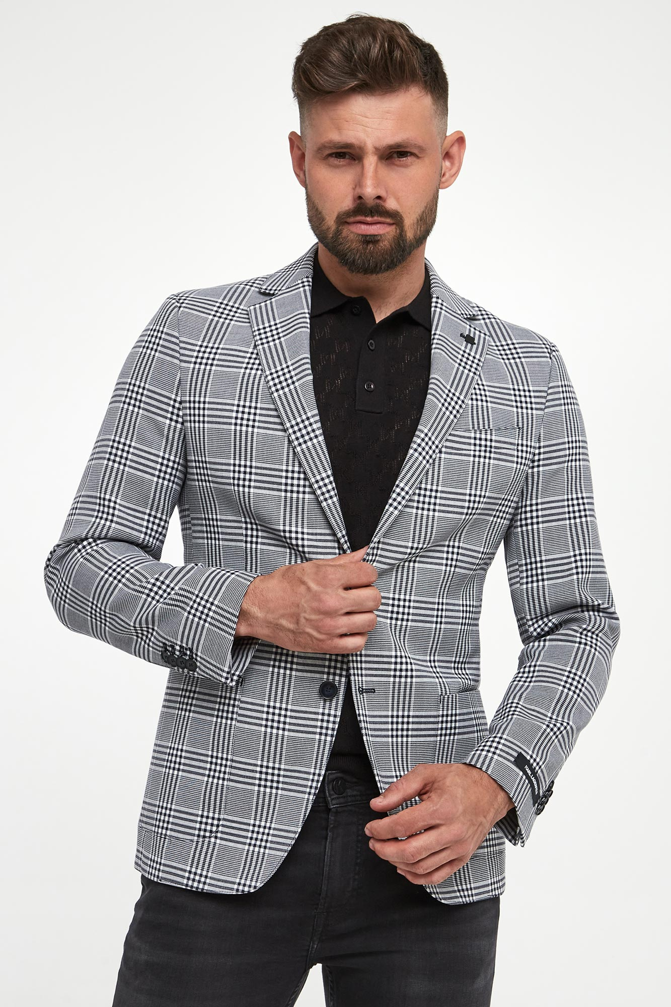 Marynarka męska w kratę KARL LAGERFELD