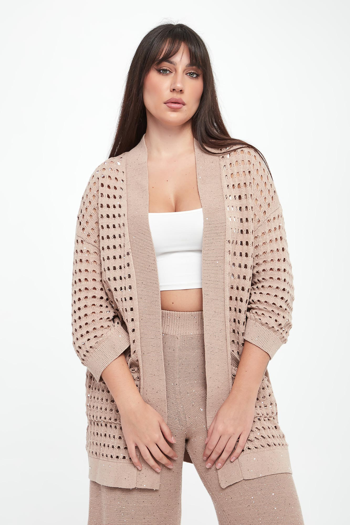 Kardigan damski ażurowy JOSEPH RIBKOFF