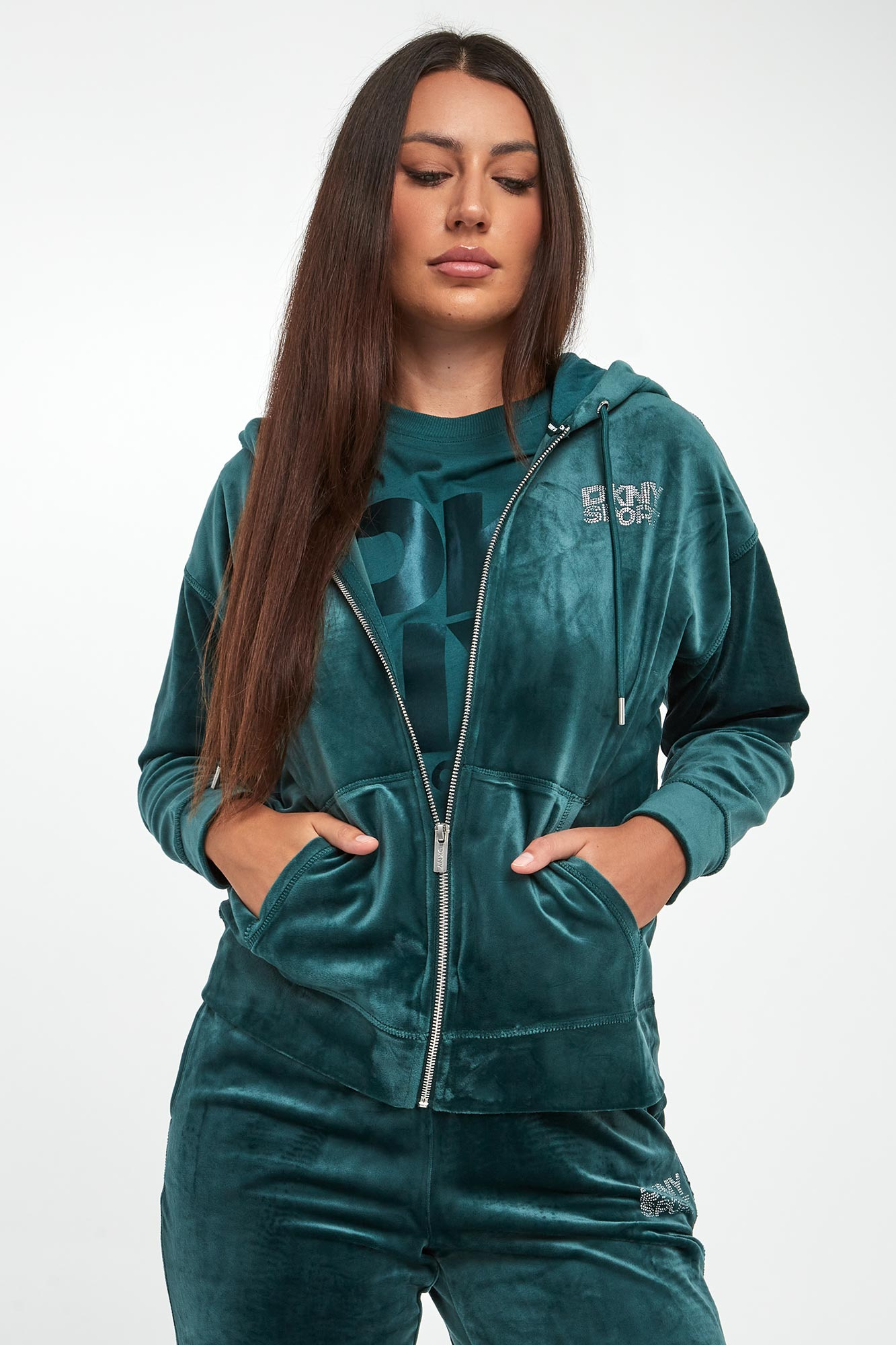 Bluza damska welurowa DKNY