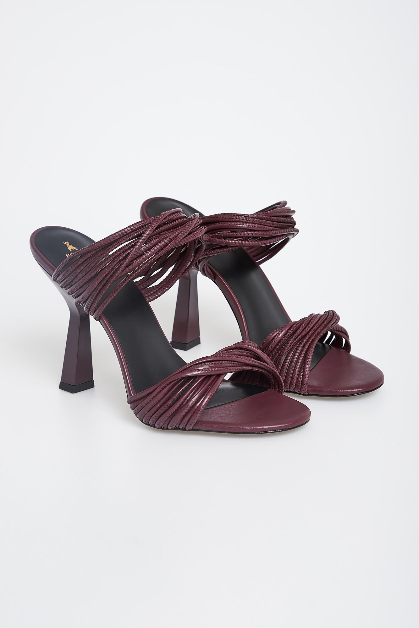 Sandały damskie na obcasie skórzane PATRIZIA PEPE