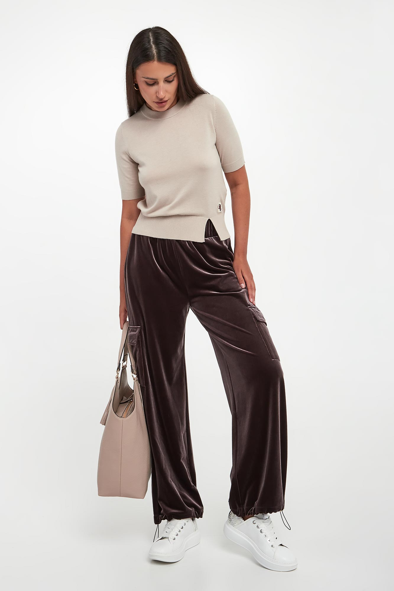 Spodnie damskie welurowe LIU JO