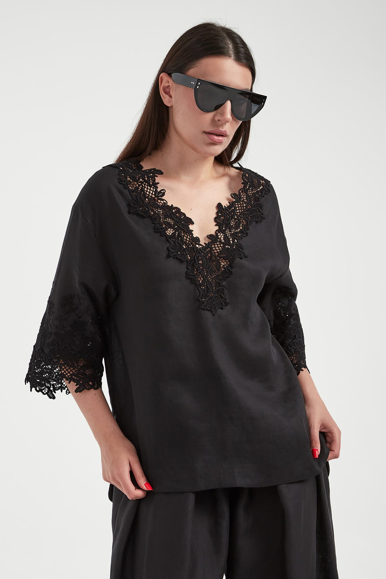 Bluzka damska lniana ERMANNO SCERVINO LIFE