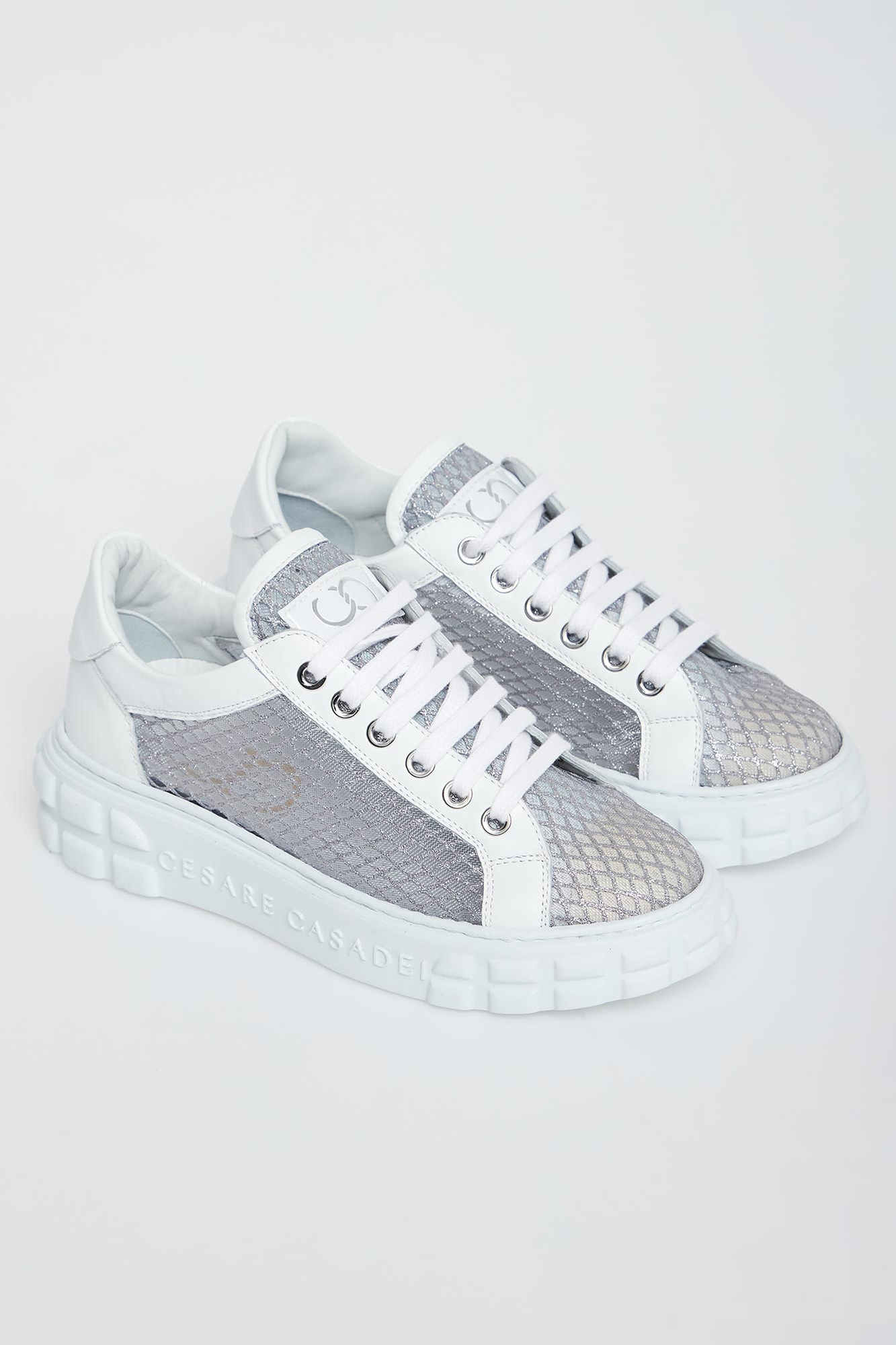 Sneakersy damskie skórzane CESARE CASADEI