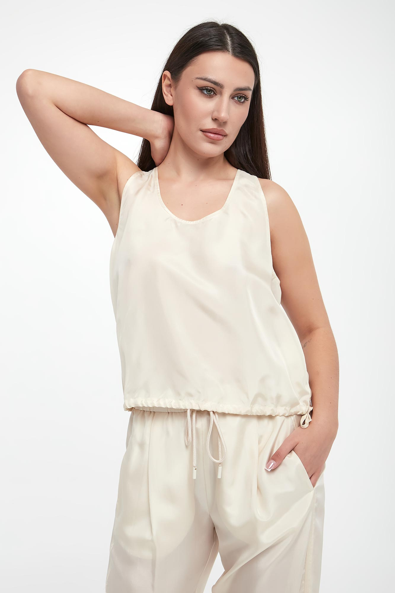 Top damski jedwabny Meana MARELLA MONOCHROME