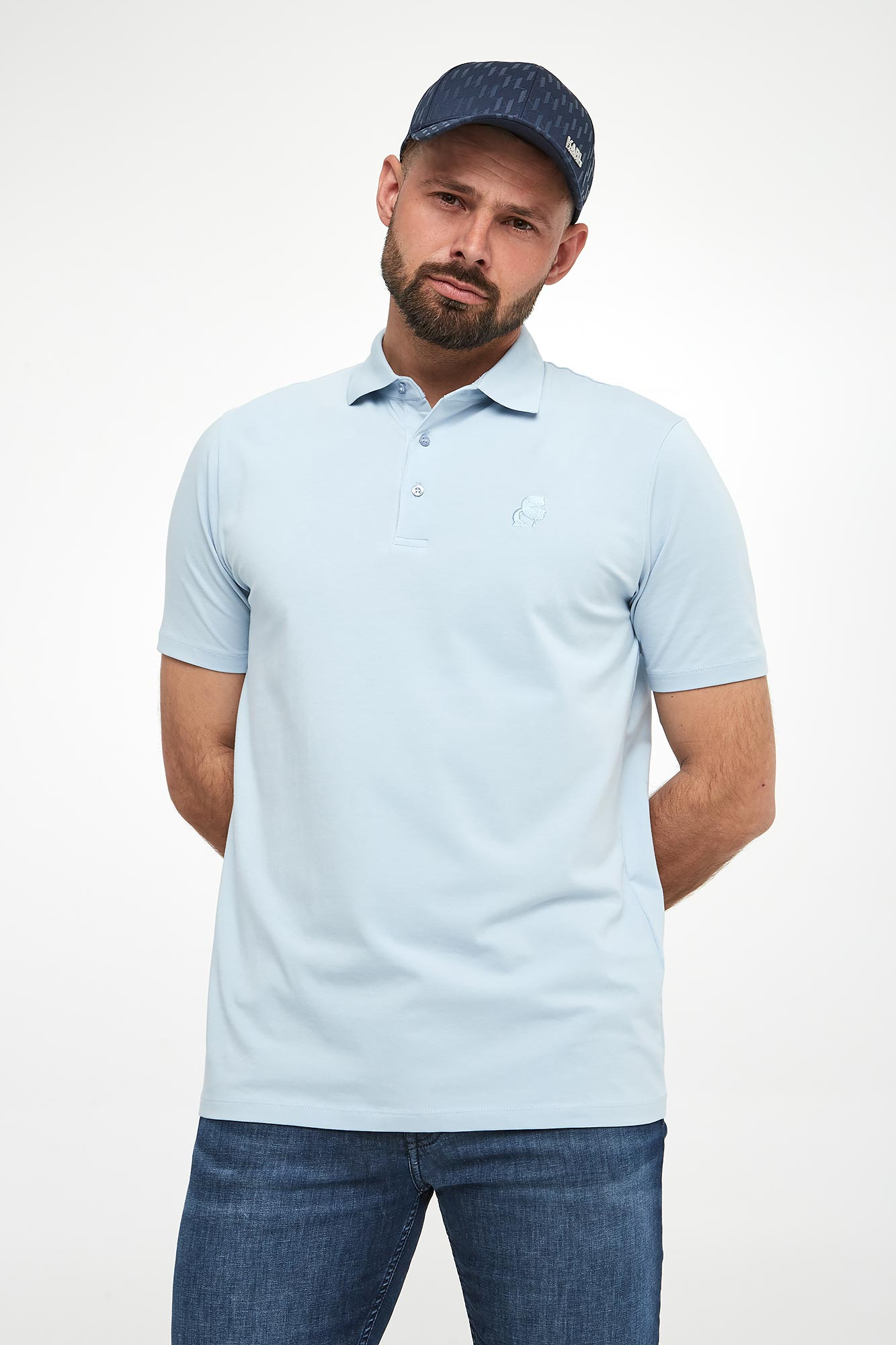 Polo męskie z logo KARL LAGERFELD