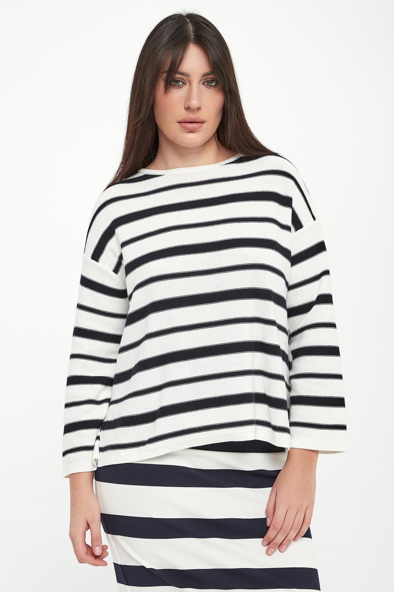 Sweter damski w paski Locusta MM