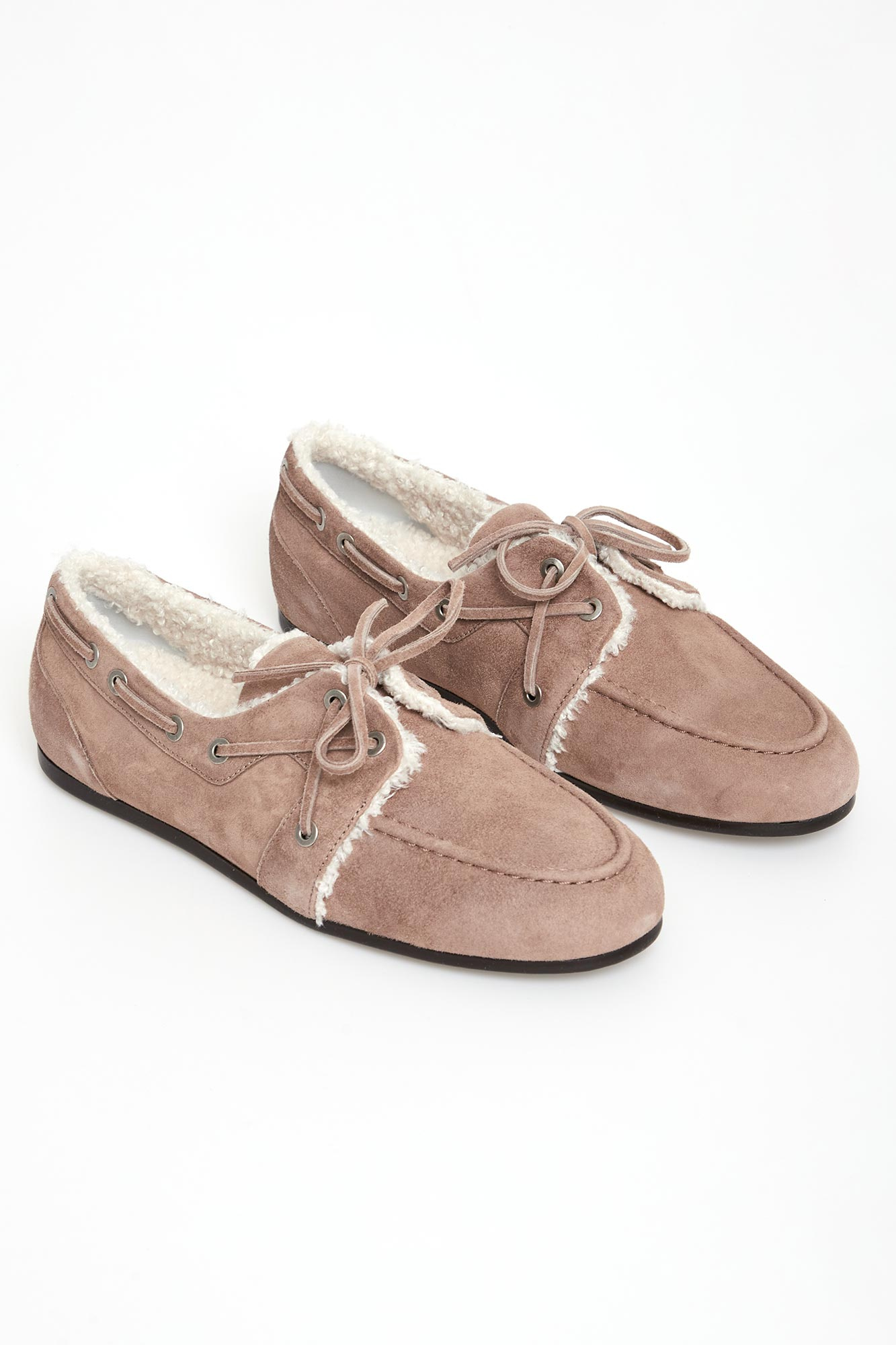 Loafersy damskie zamszowe z futerkiem PESERICO