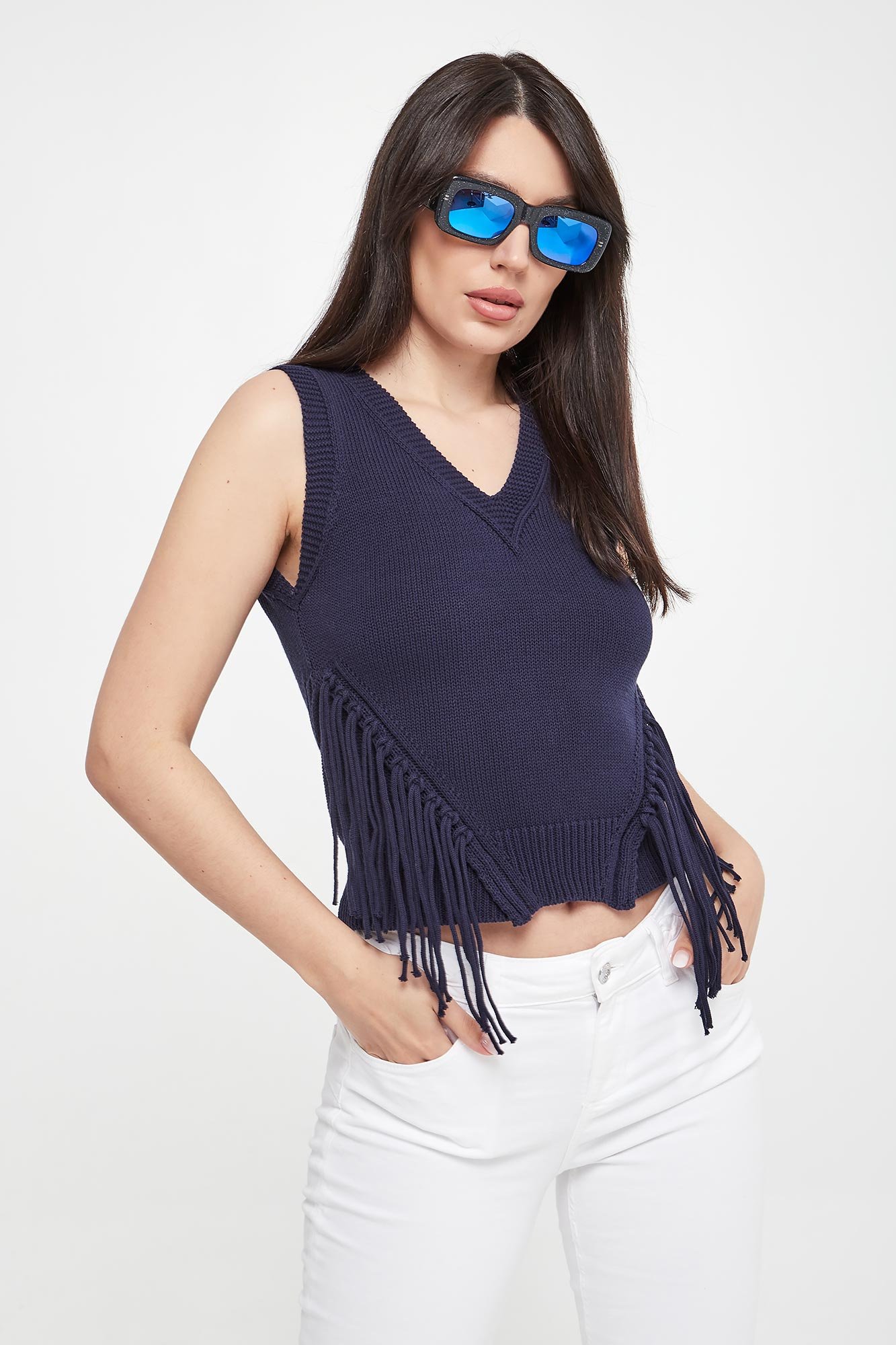 Kamizelka damska z frędzlami Austero MARELLA SPORT