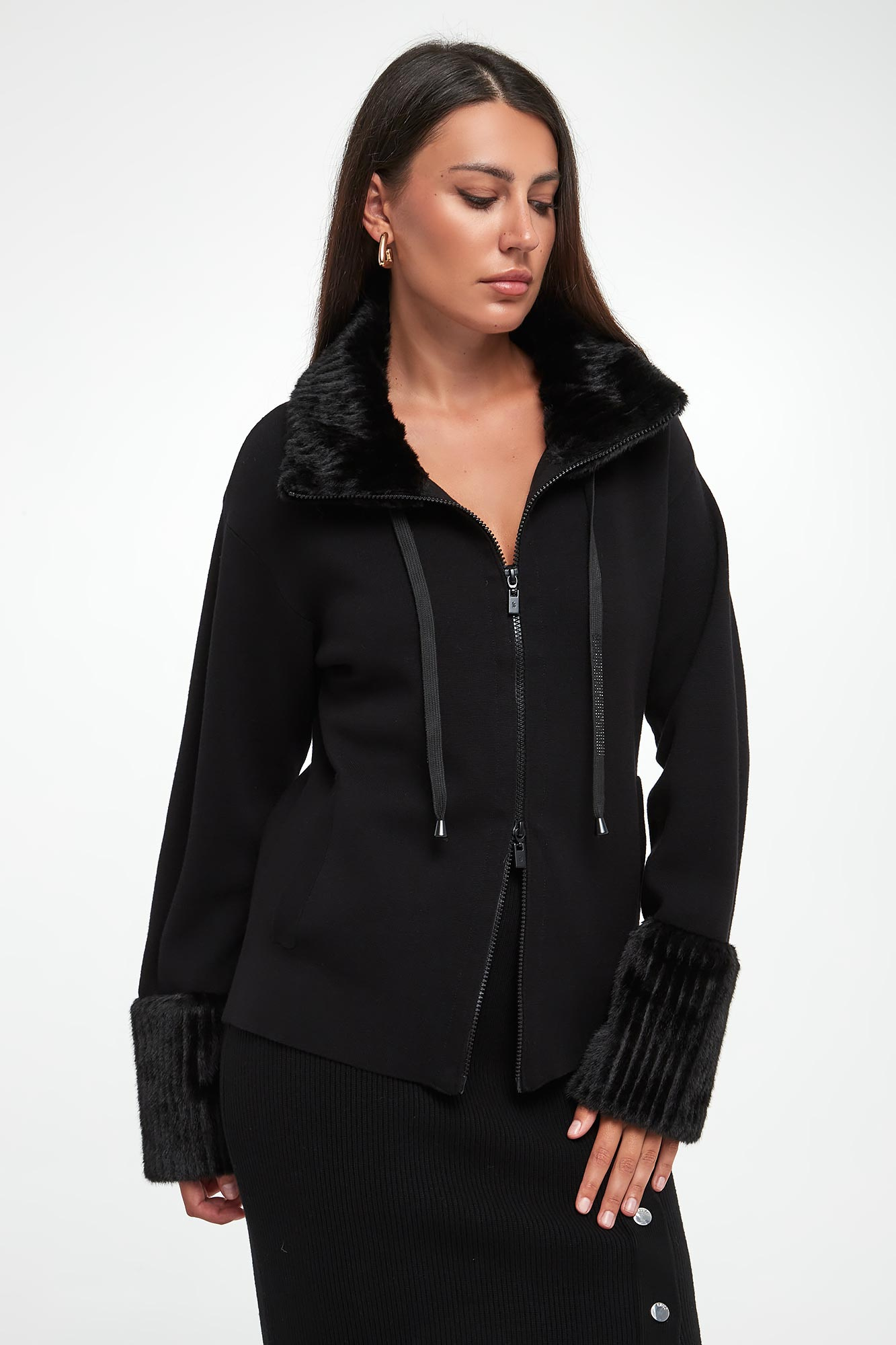 Kurtka damska z futerkiem JOSEPH RIBKOFF