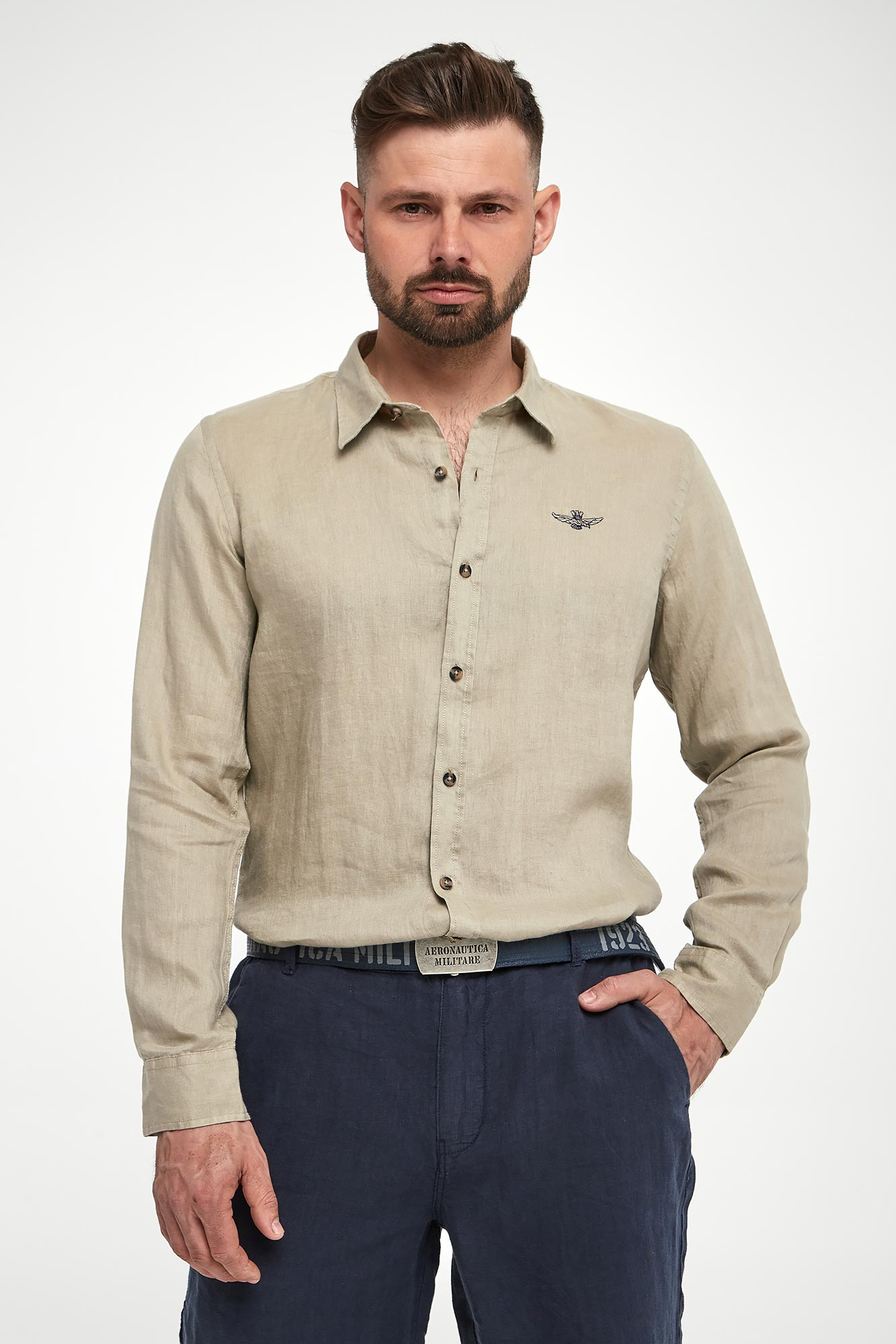 Koszula męska lniana AERONAUTICA MILIATRE
