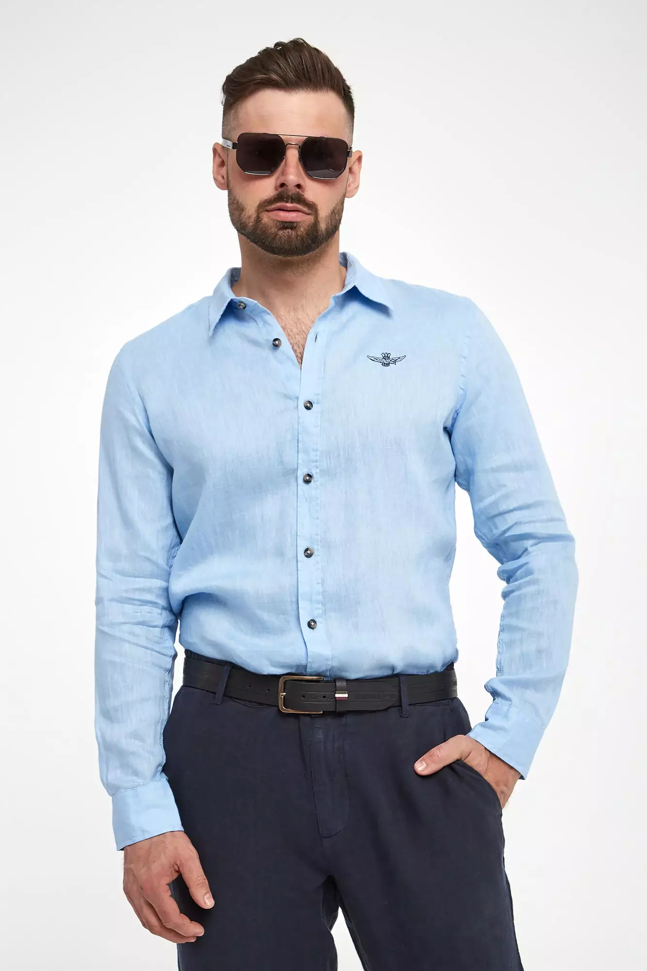 Koszula męska lniana AERONAUTICA MILIATRE