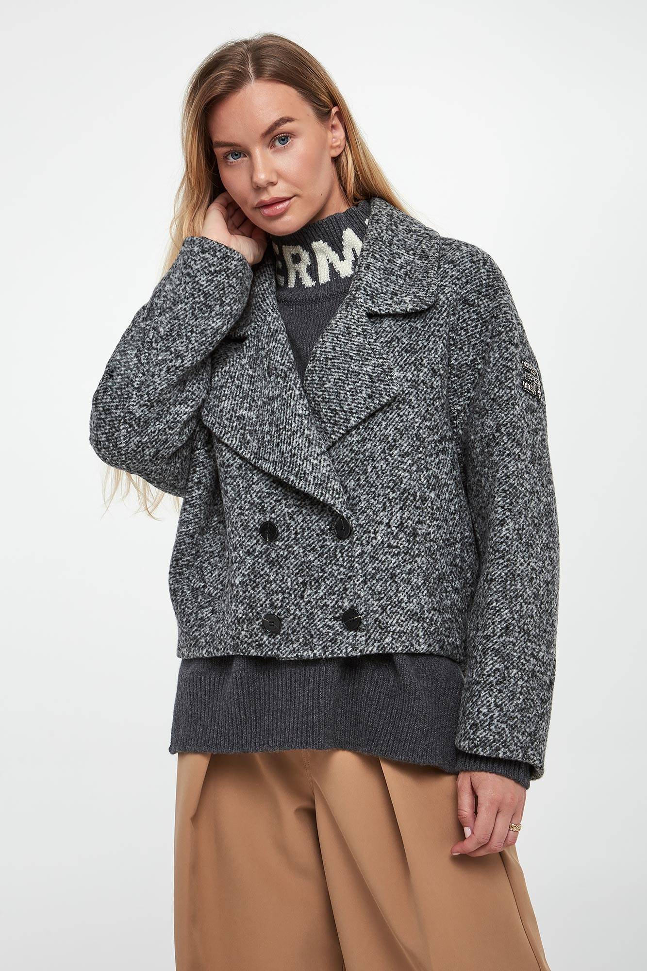 Płaszcz damski wełniany krótki ERMANNO FIRENZE