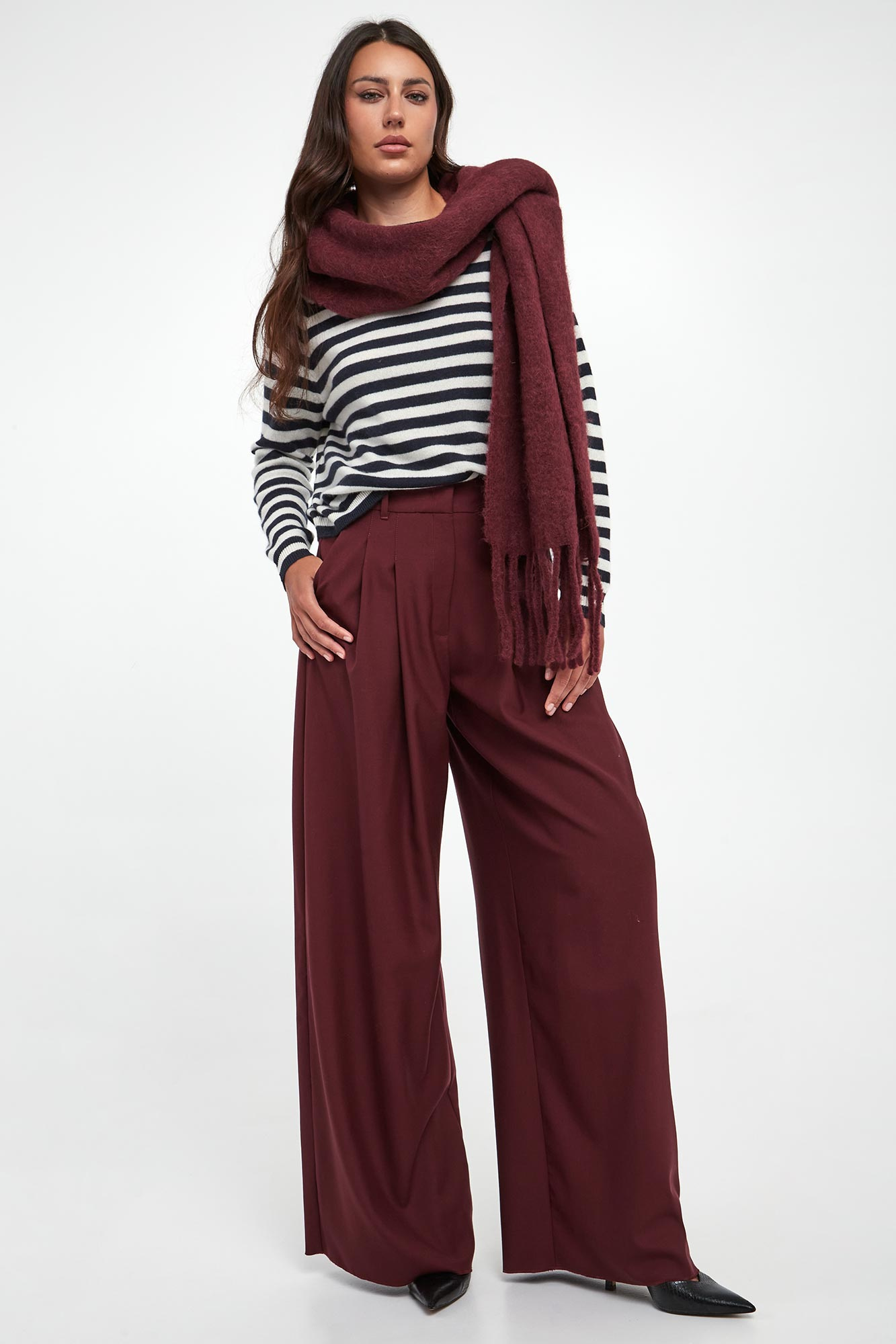 Spodnie damskie wełniane Ulzio MARELLA MONOCHROME