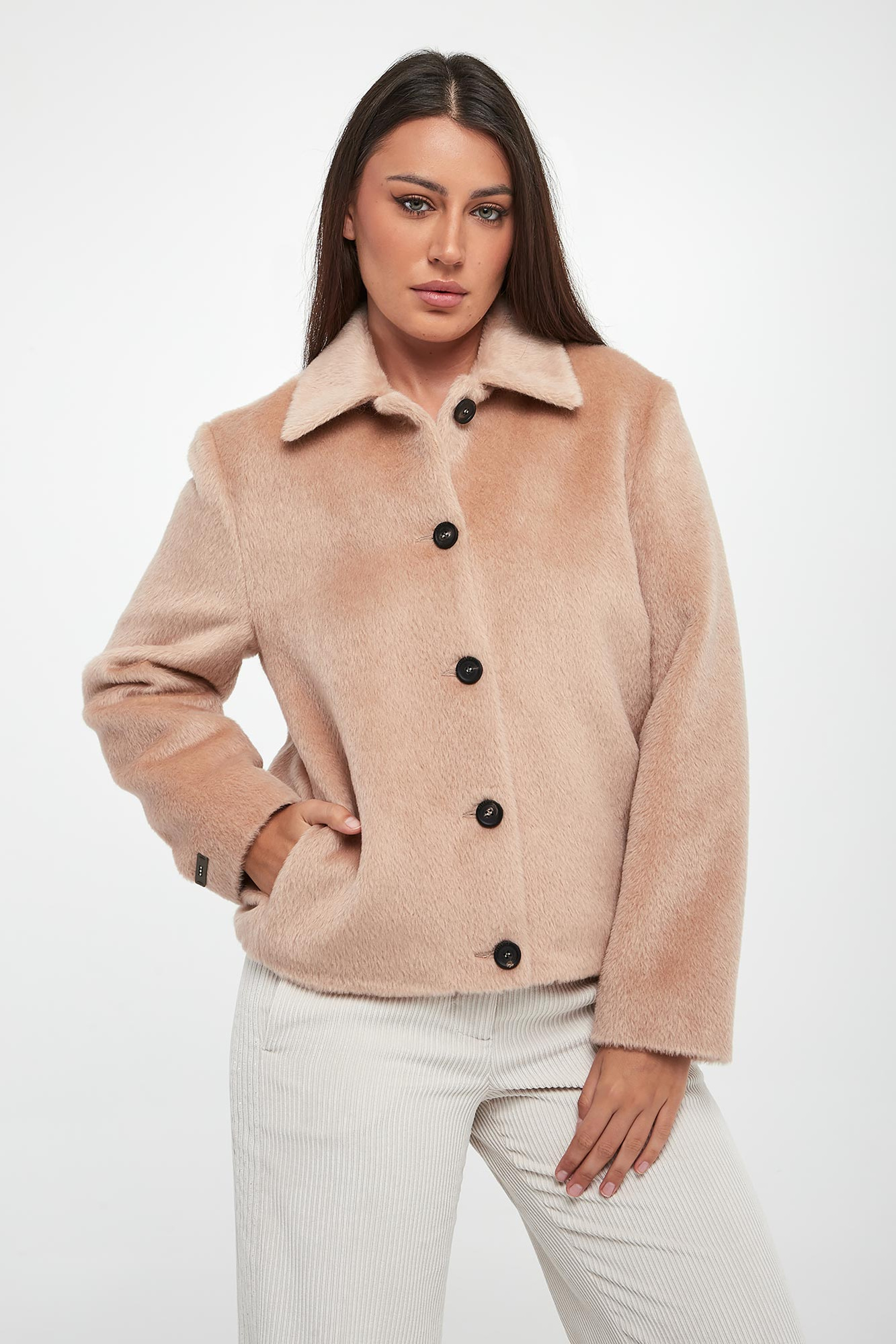 Płaszcz damski krótki z alpaki PESERICO