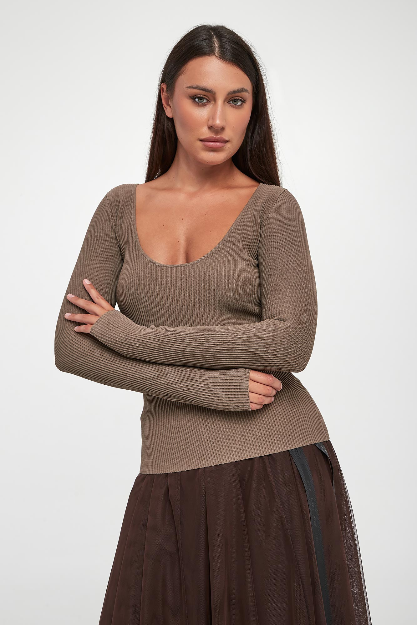 Bluzka damska w prażki ARMANI EXCHANGE