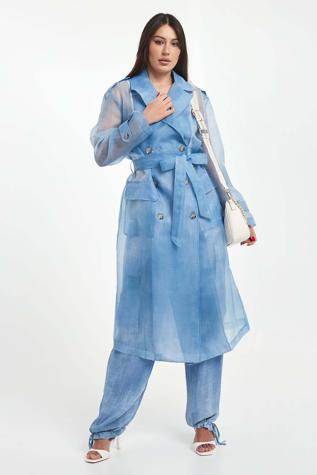 Płaszcz damski z organzy ERMANNO FIRENZE