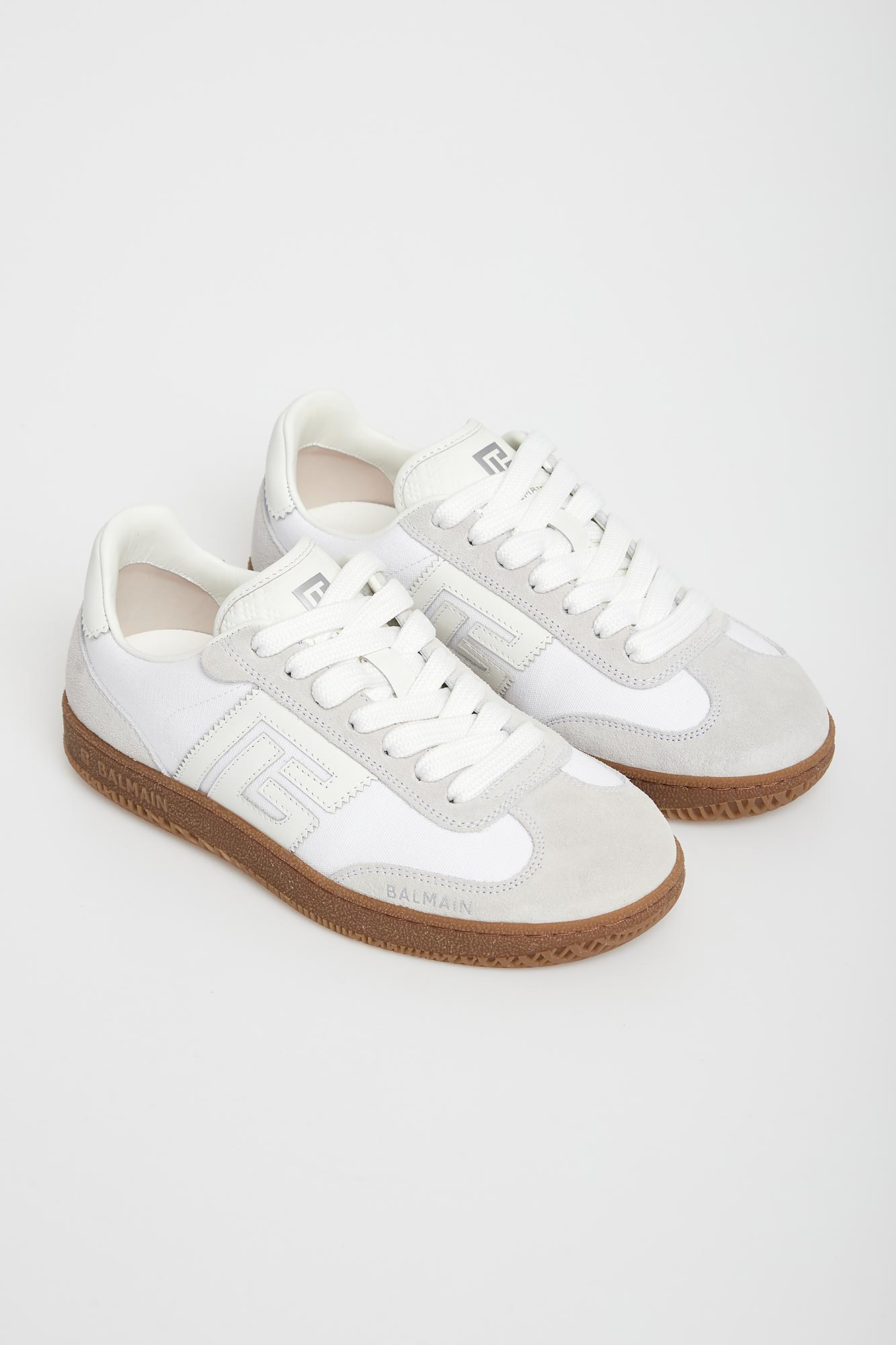 Sneakersy damskie skórzane Swan trainers BALMAIN