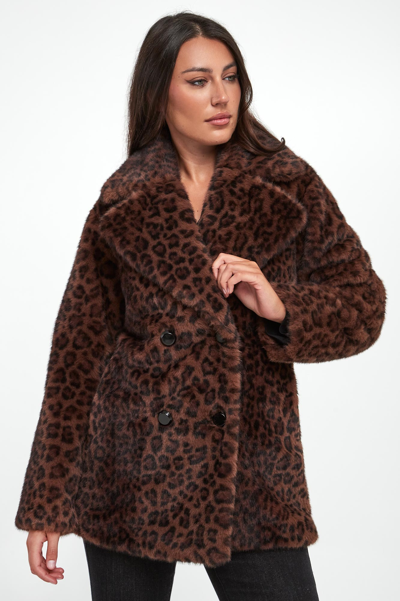 Futro damskie w panterkę JOSEPH RIBKOFF