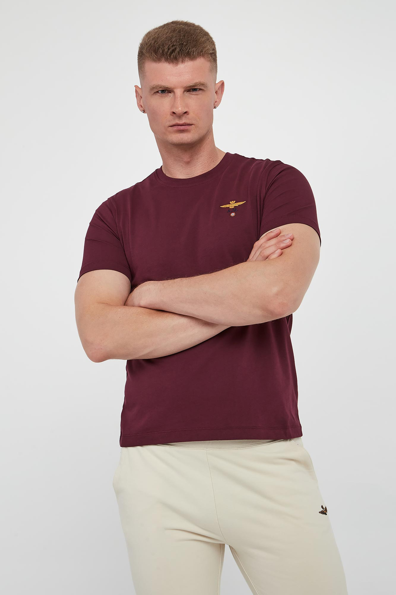 T-shirt męski z logo AERONAUTICA MILITARE