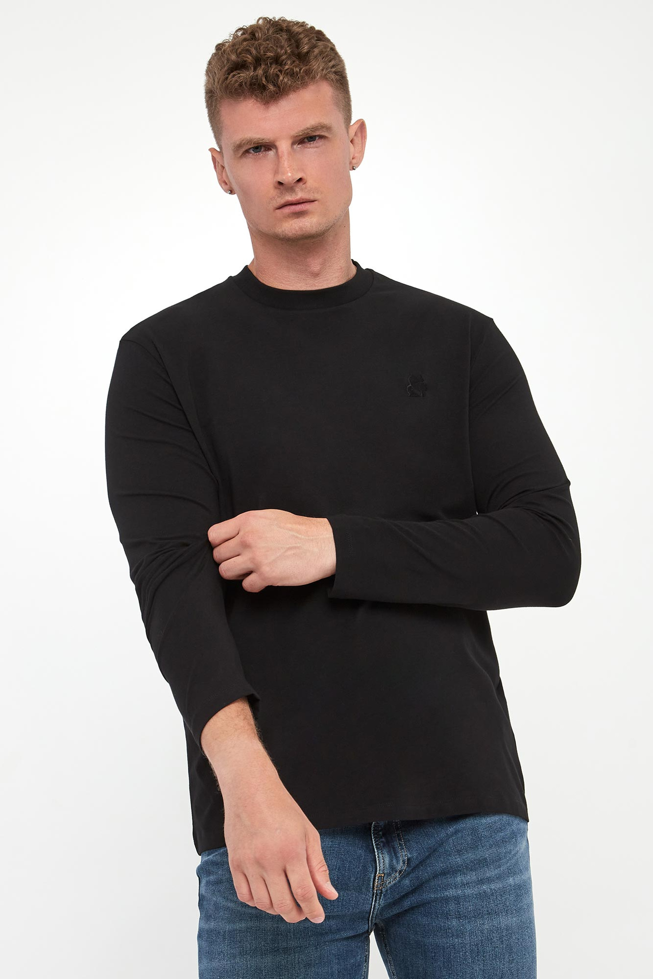 Longsleeve męski z logo KARL LAGERFELD