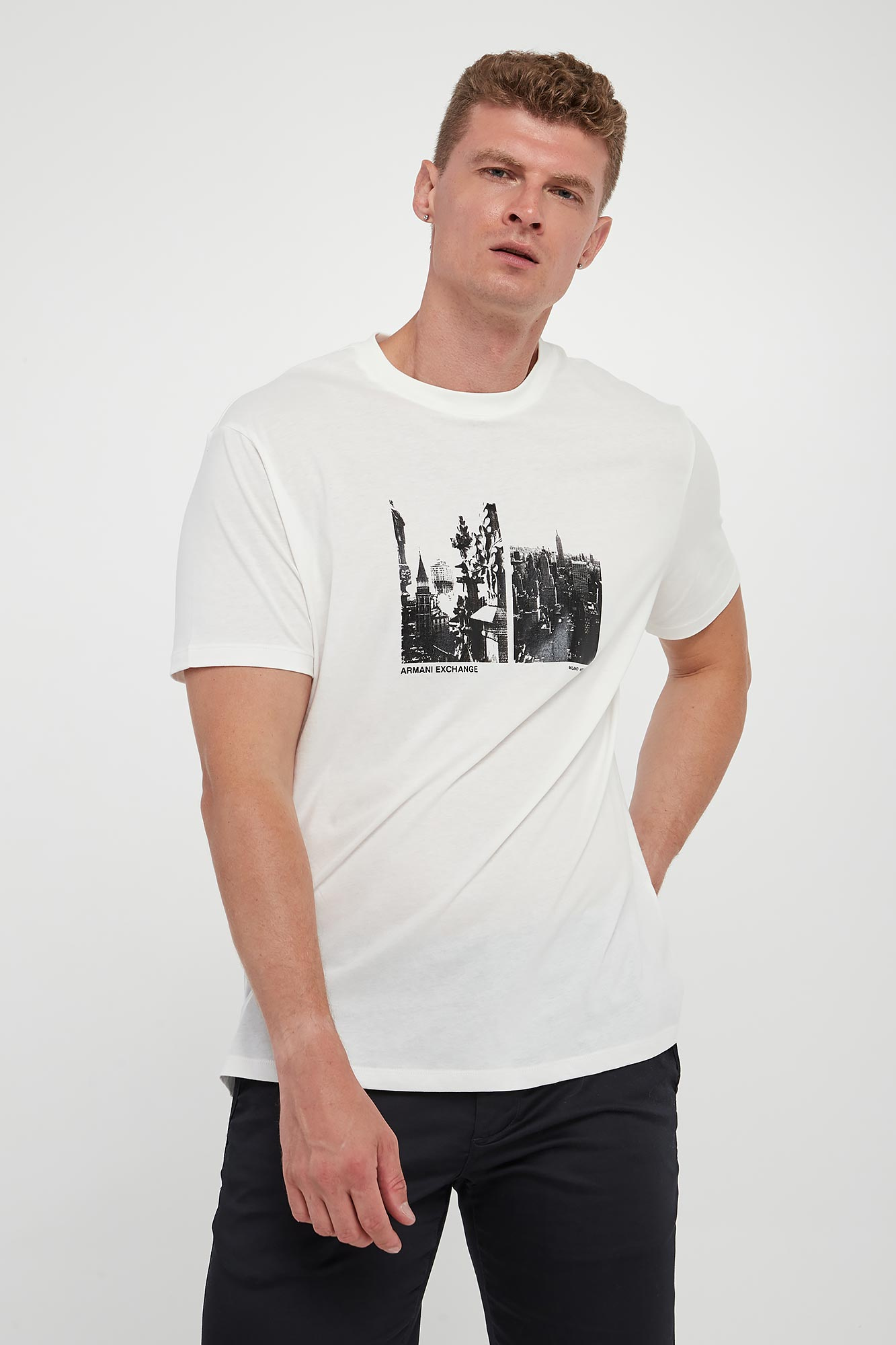 T-shirt męski z nadrukiem ARMANI EXCHANGE