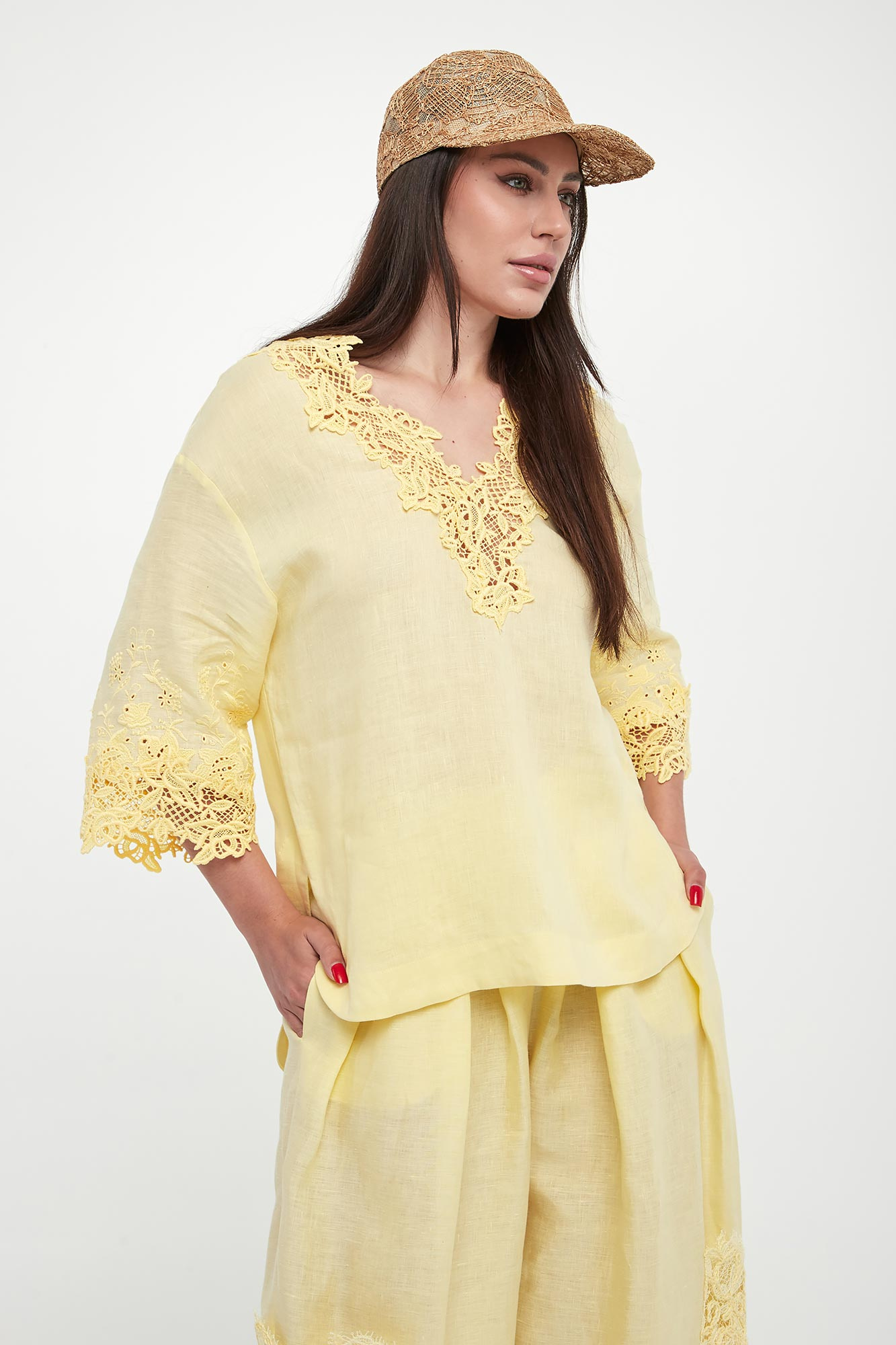 Bluzka damska lniana ERMANNO SCERVINO LIFE