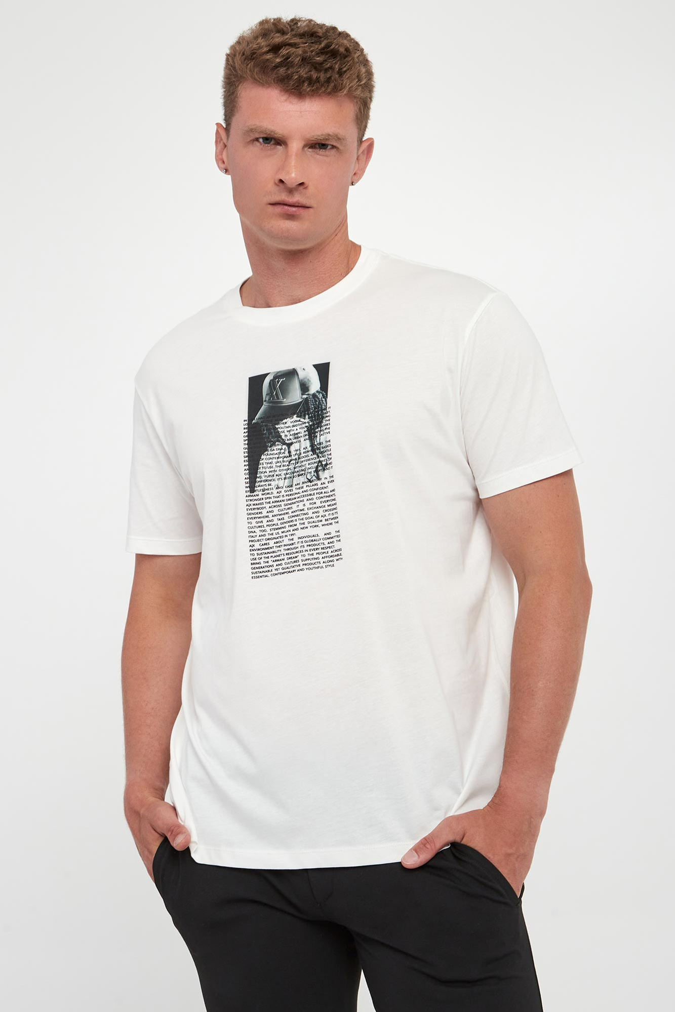 T-shirt męski z nadrukiem ARMANI EXCHANGE