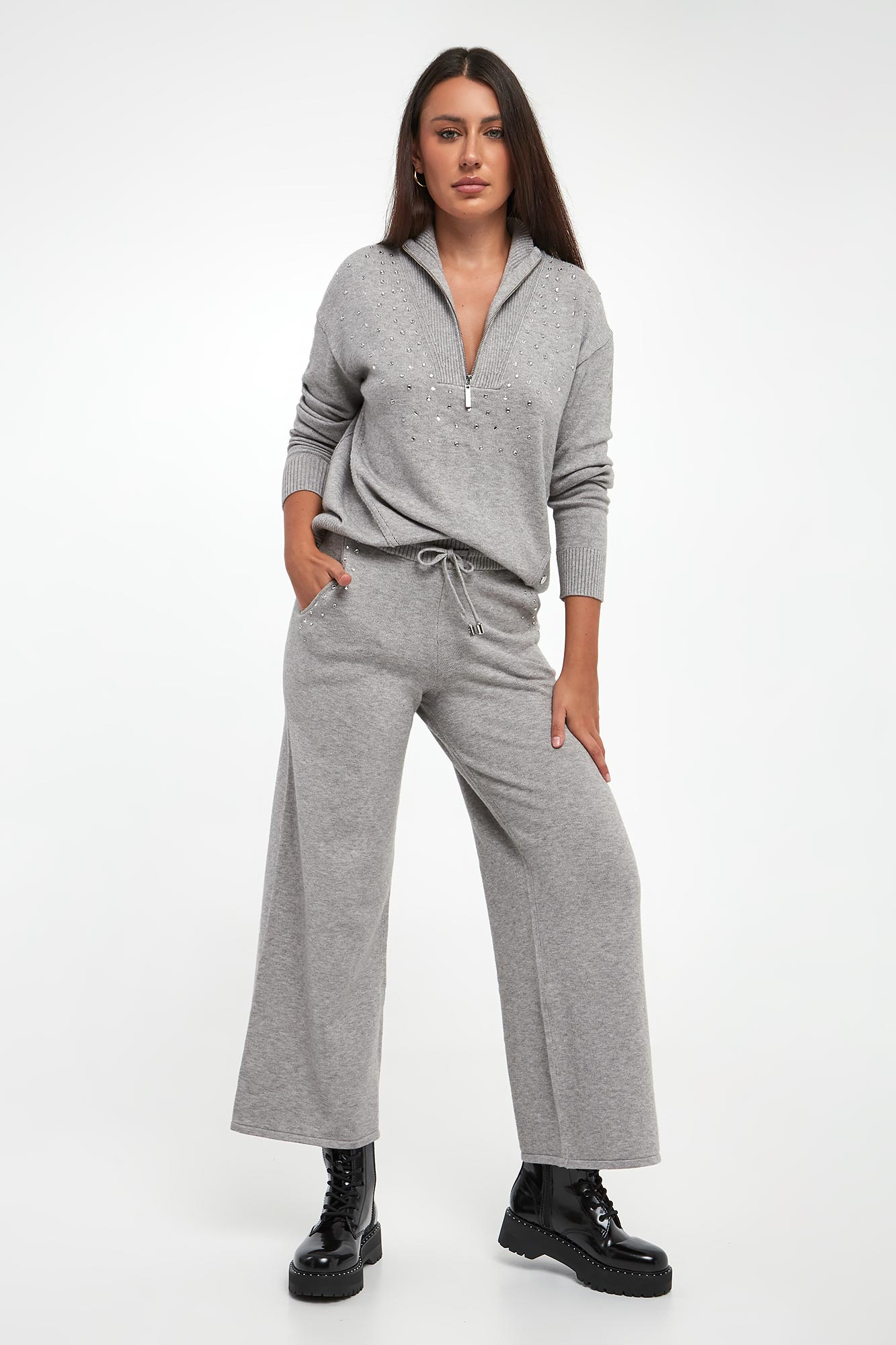 Spodnie damskie z kryształkami JOSEPH RIBKOFF