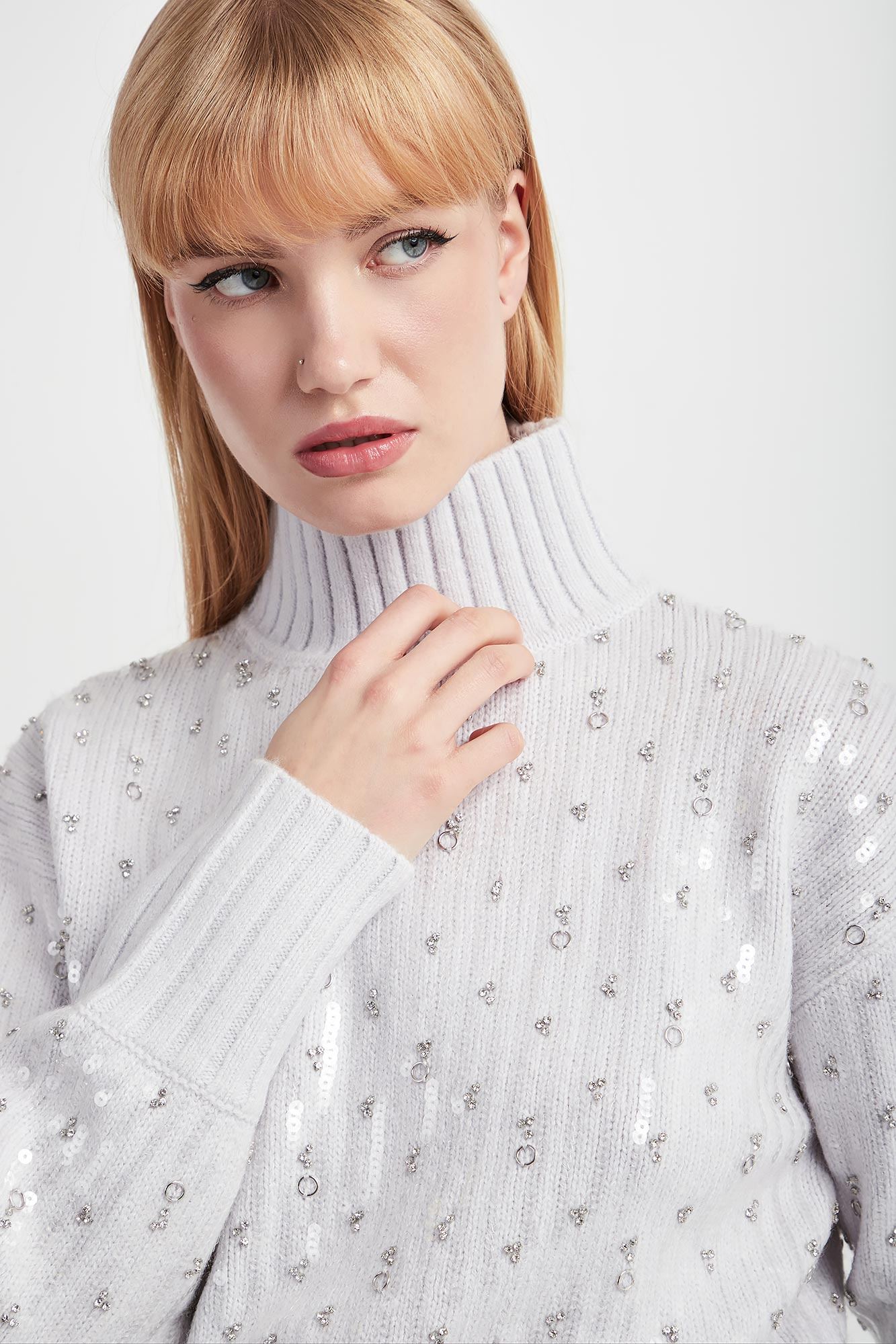 Sweter damski z cekinami PATRIZIA PEPE