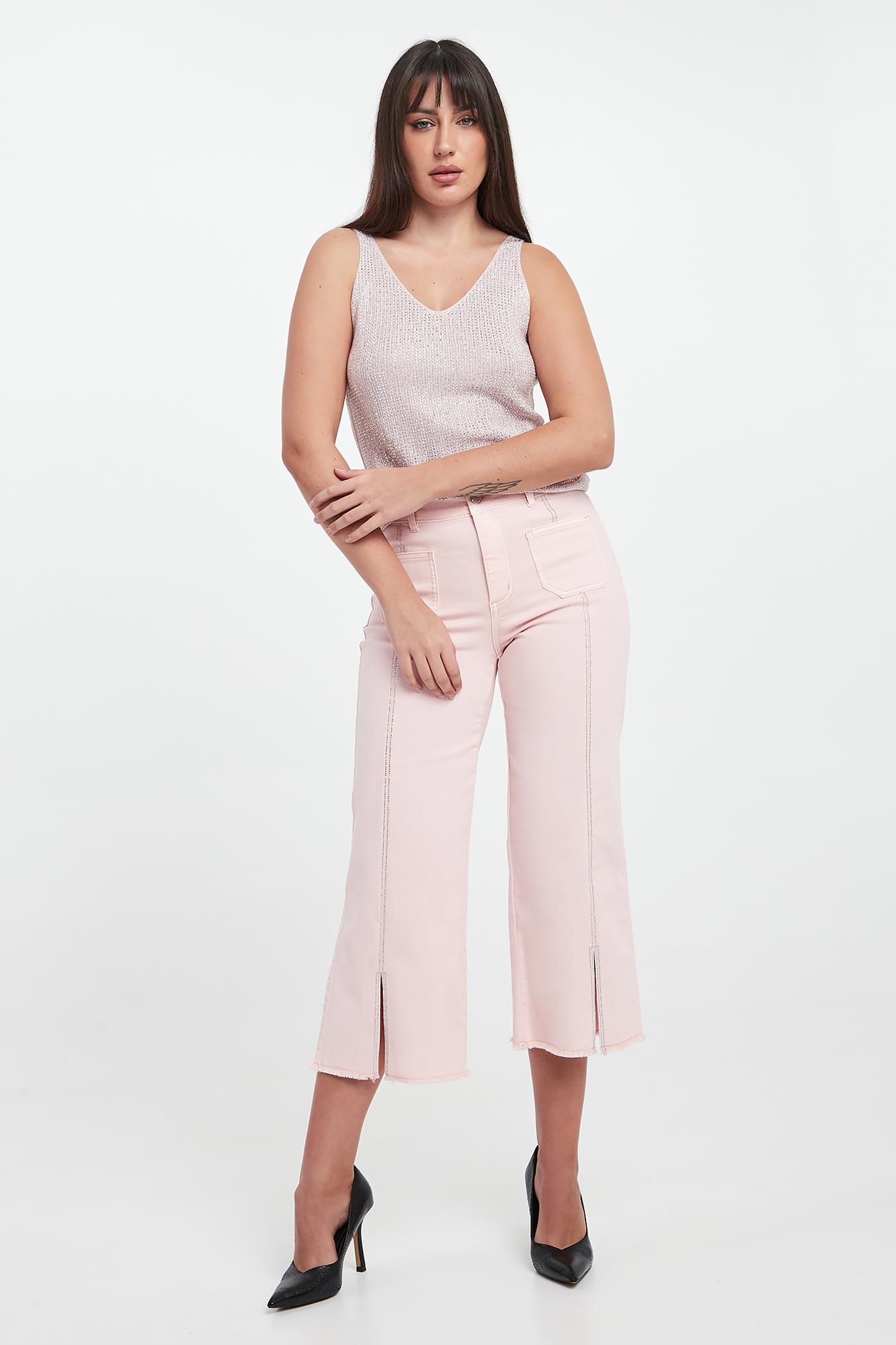 Jeansy damskie z kryształkami JOSEPH RIBKOFF